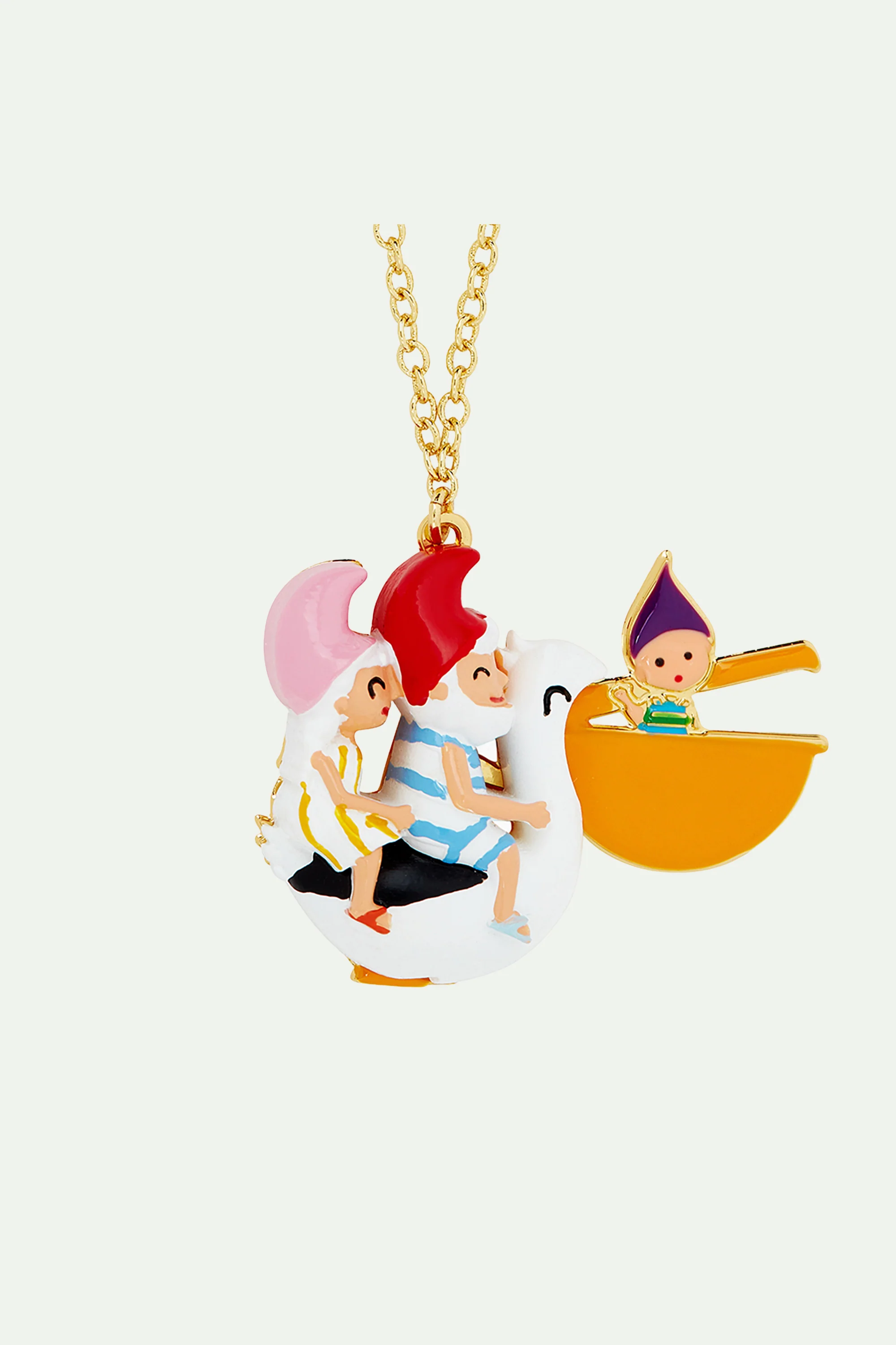 Collier pendentif couple champimignon sur un pélicant - Image 4