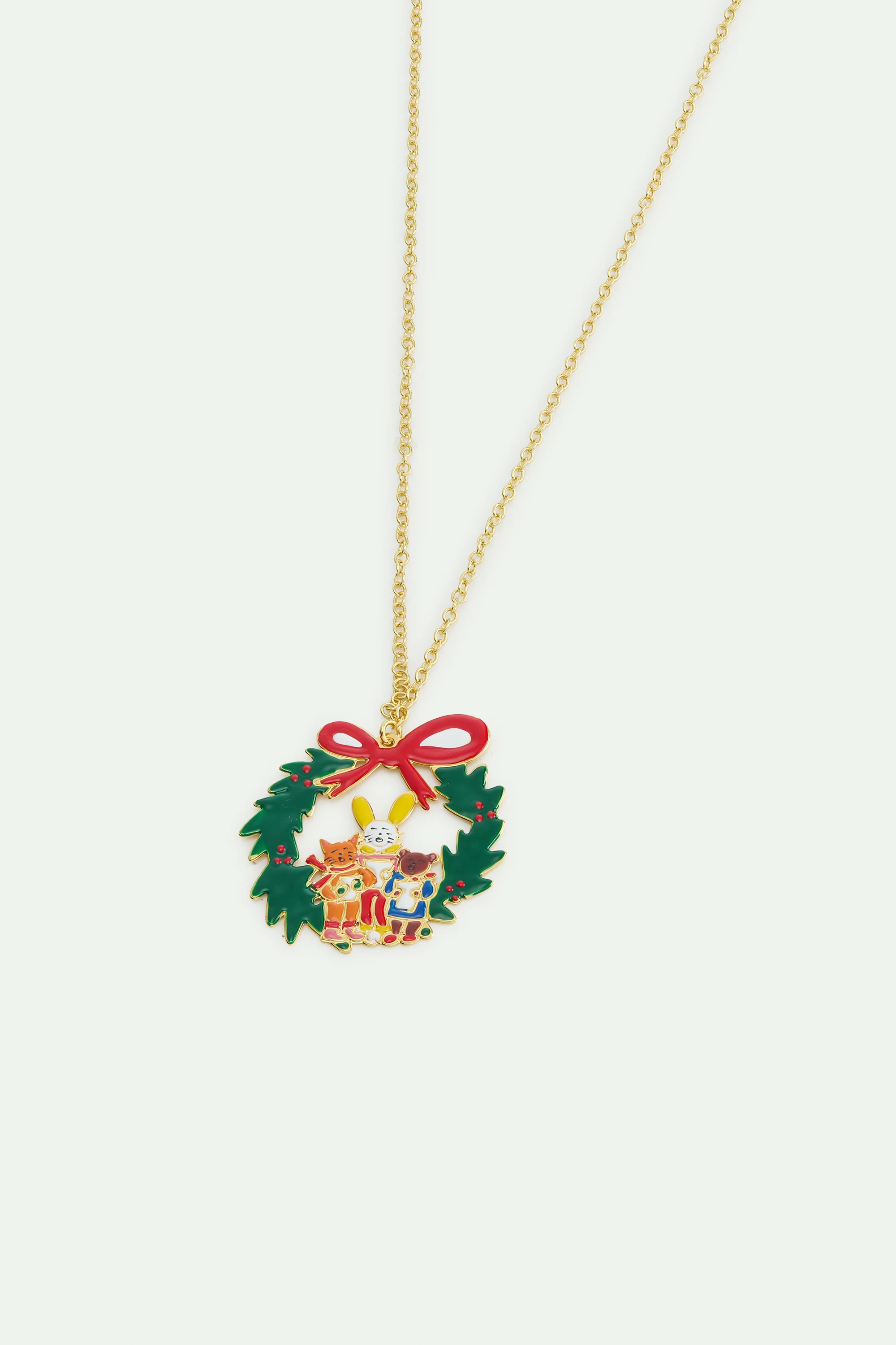 Collier pendentif couronne et chorale de noël - Image 2