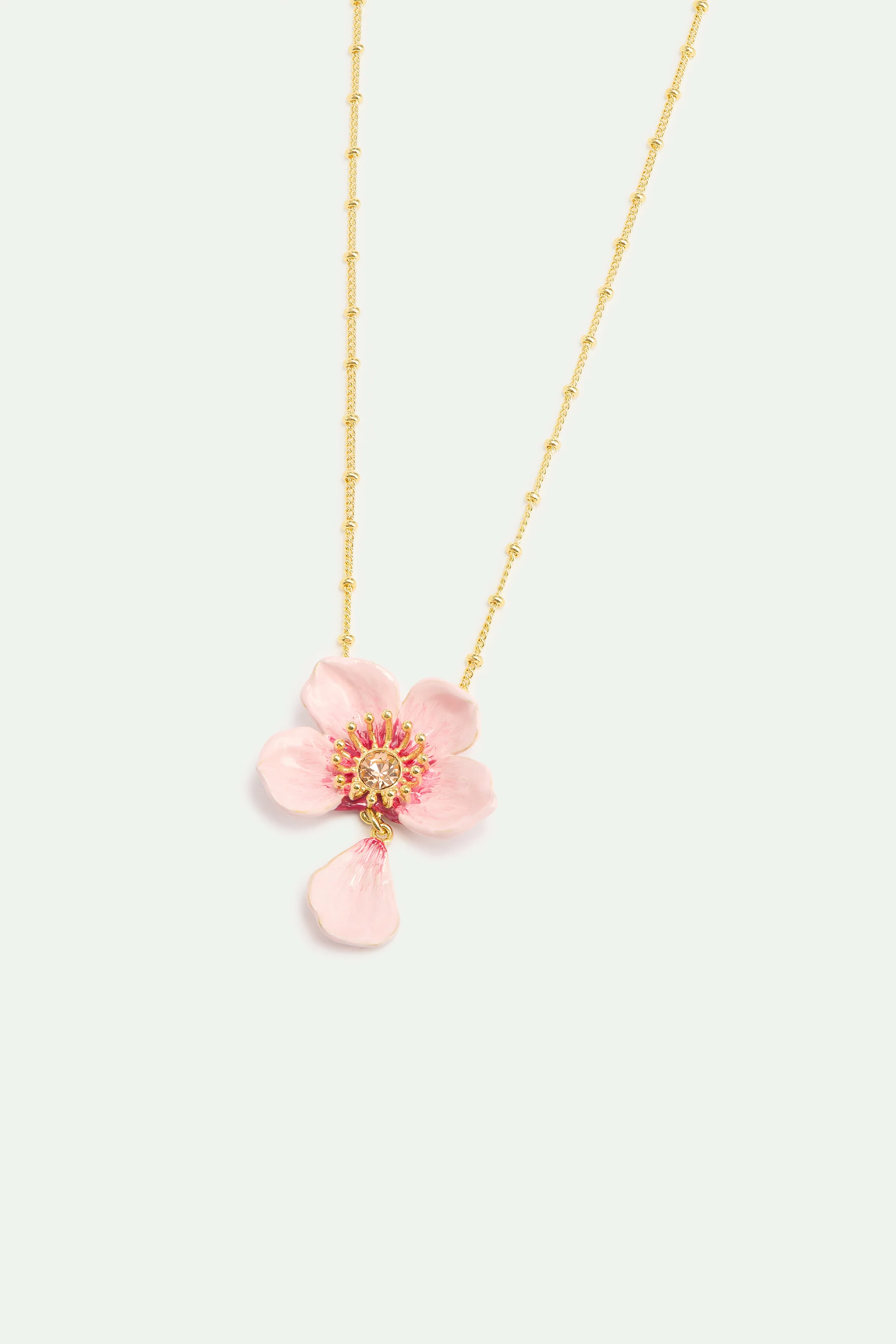 Collier pendentif fleur de cerisier rose - Image 2