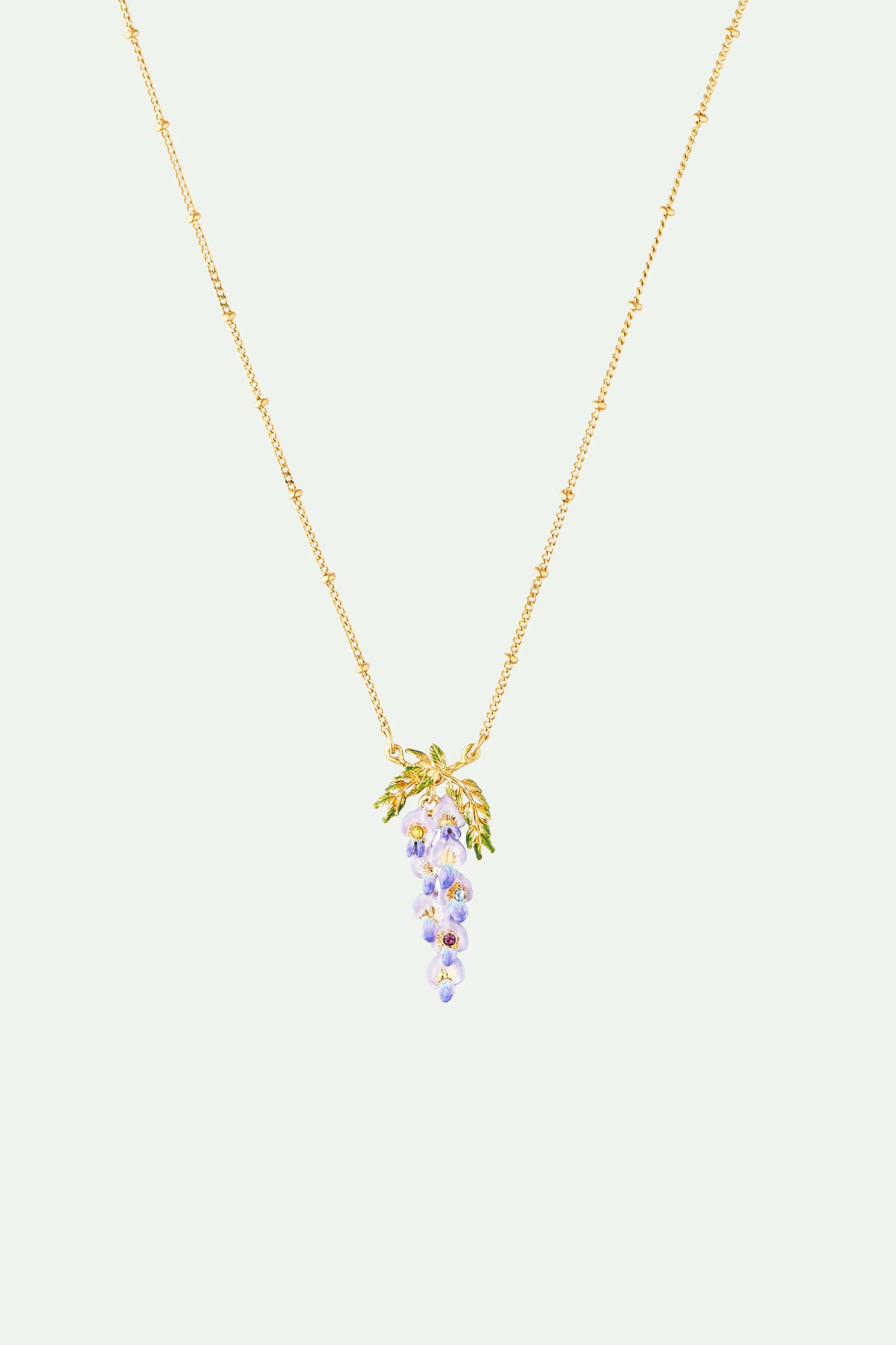 Collier pendentif fleur de glycine