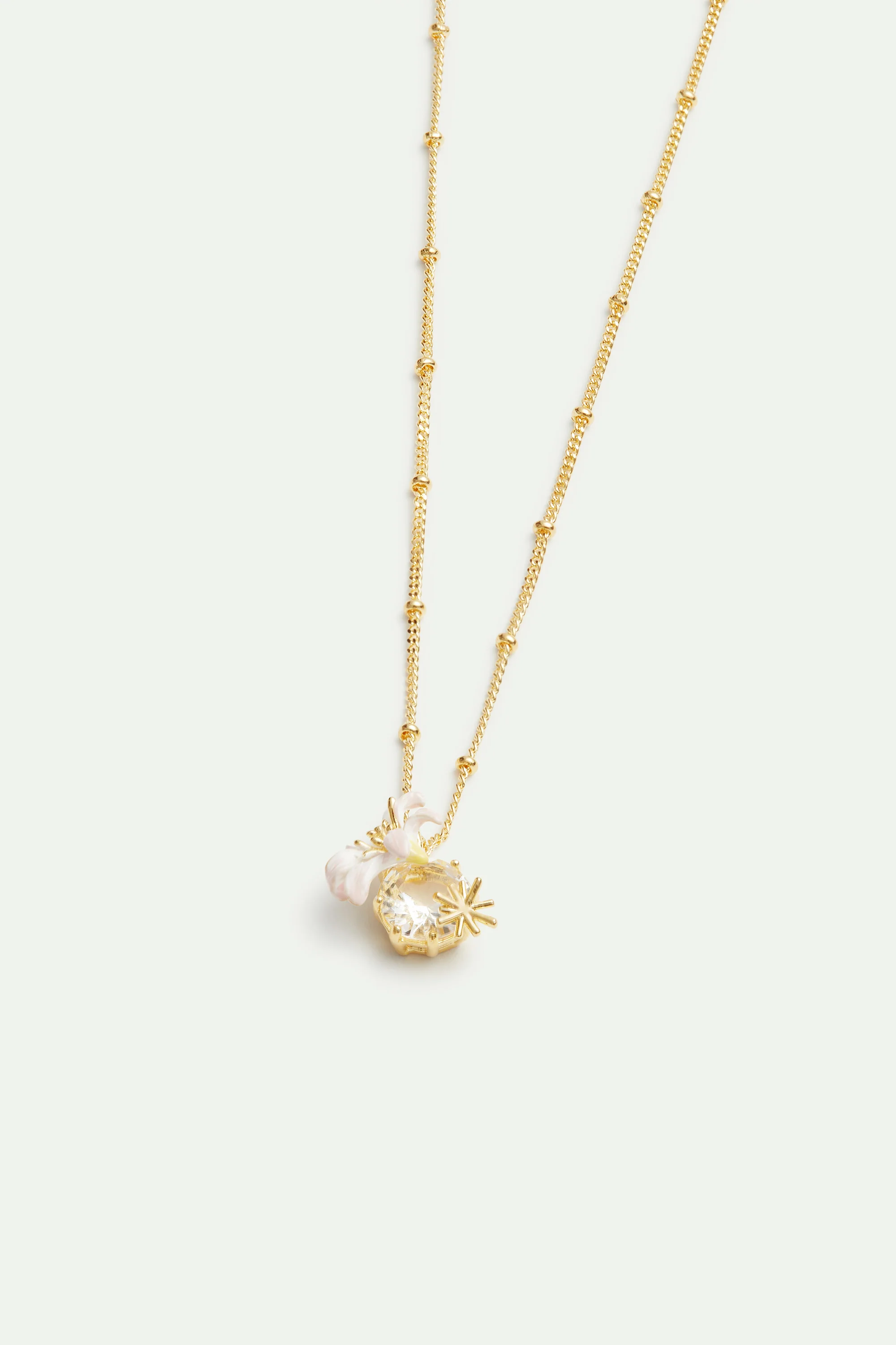 Collier pendentif Fleur de Lys et pierre facettée - Image 2