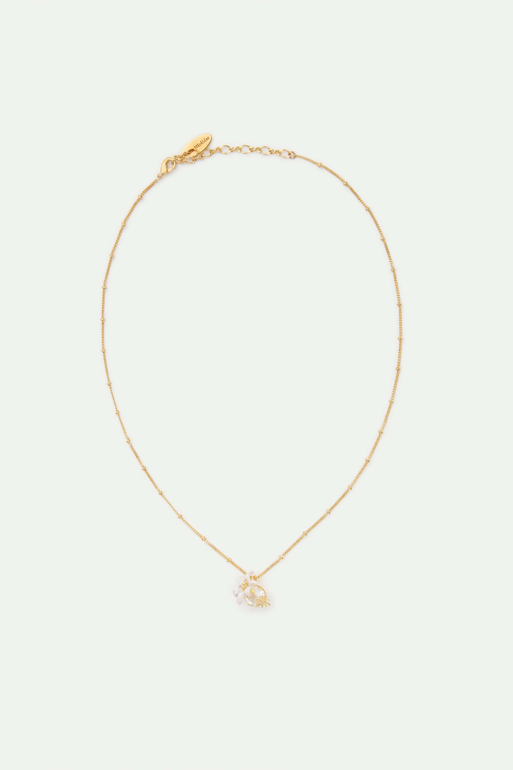 Collier pendentif Fleur de Lys et pierre facettée - Image 3