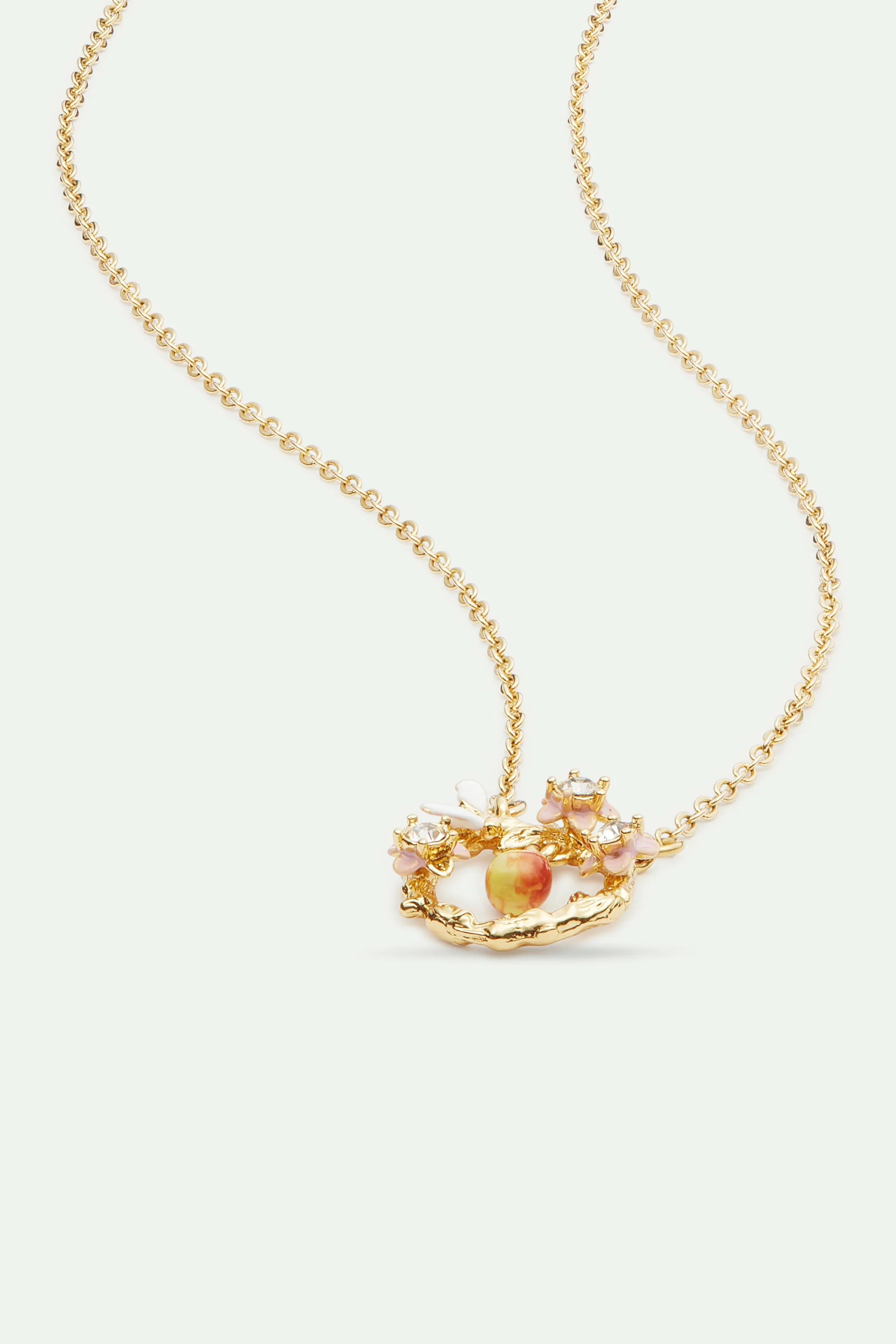 Collier pendentif fleur de pommier, poire et abeille - Image 3