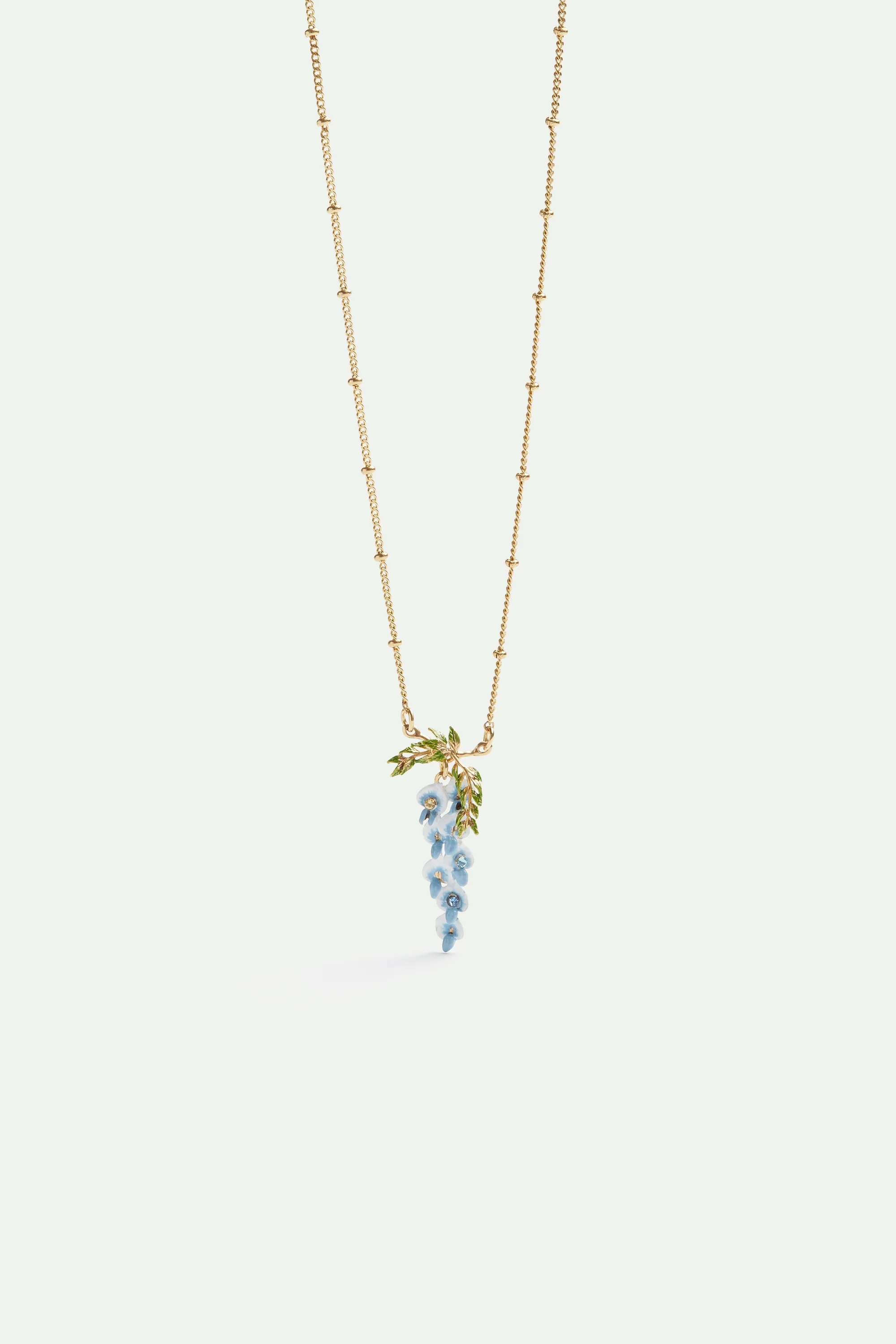 Collier pendentif fleurs de glycine