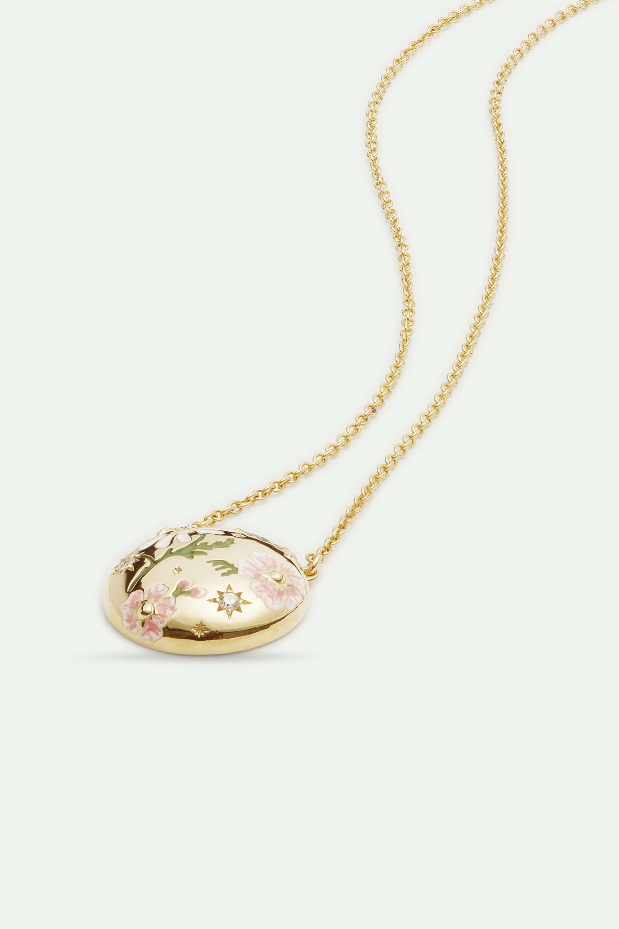 Collier pendentif fleurs de marguerites et de pensées - Image 3