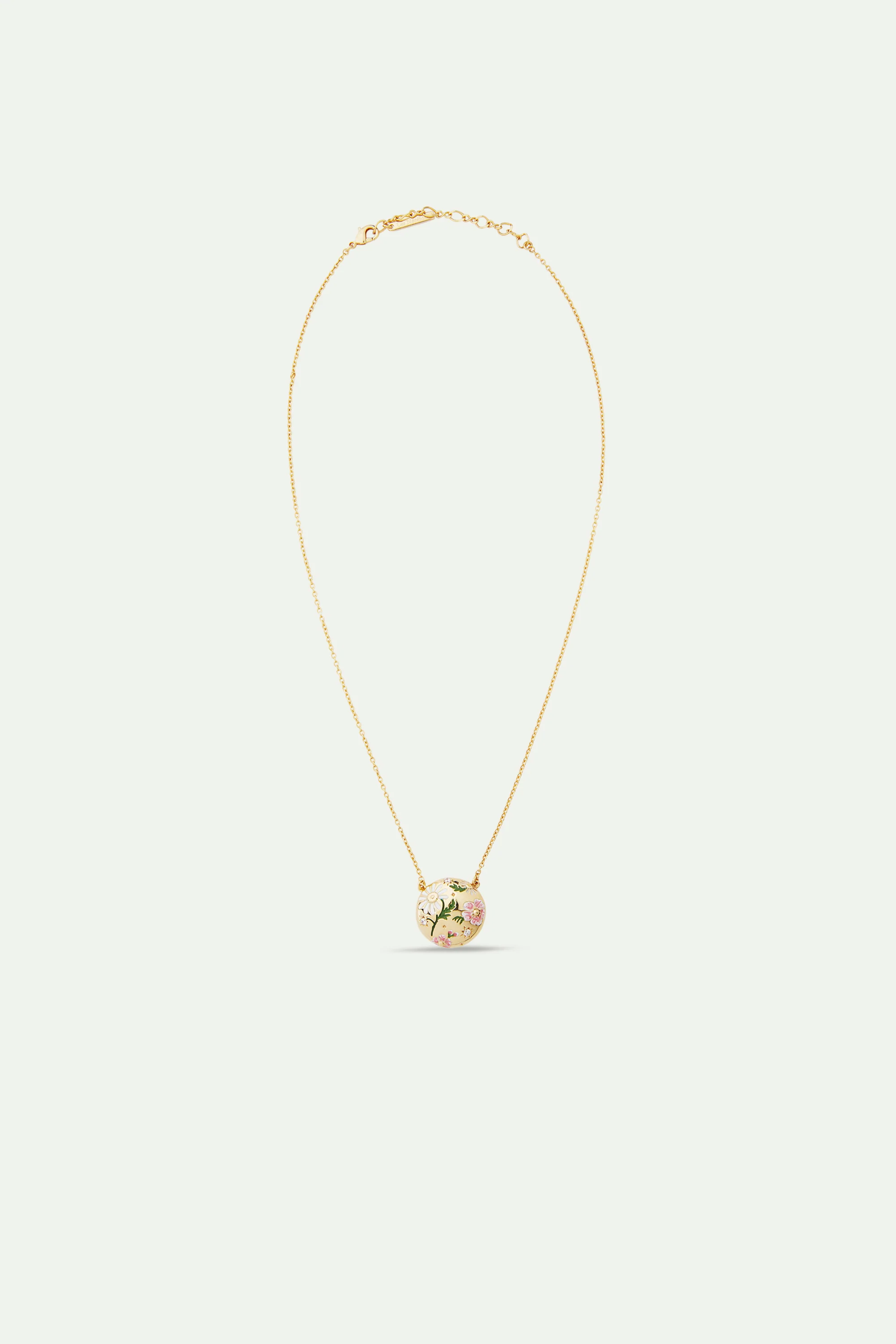 Collier pendentif fleurs de marguerites et de pensées - Image 4