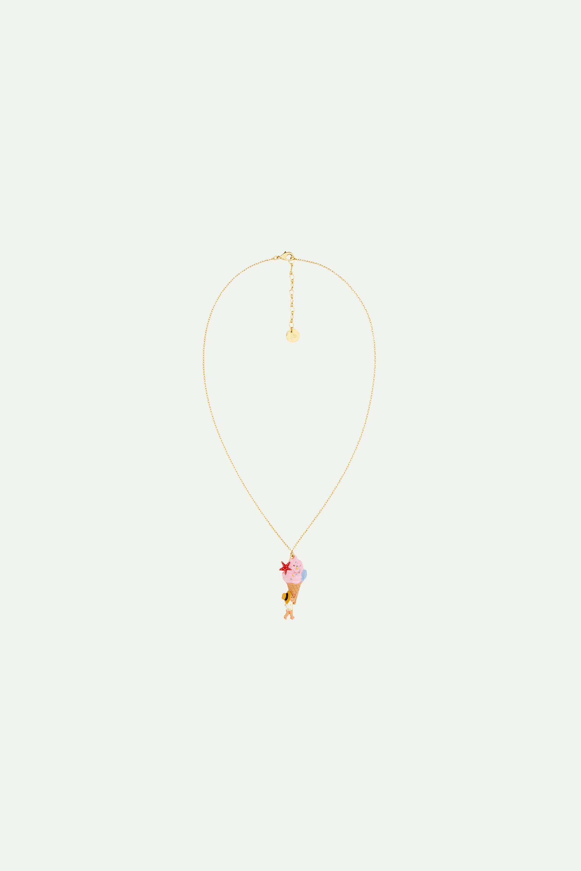 Collier pendentif glace à l'italienne, coquillage et nain de jardin - Image 3