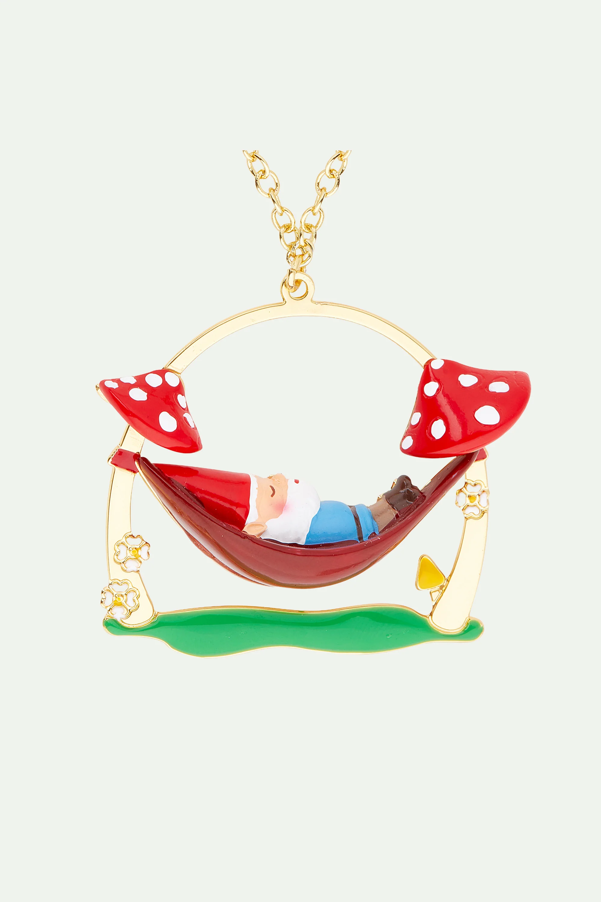 Collier pendentif hamac et nain de jardin - Image 3