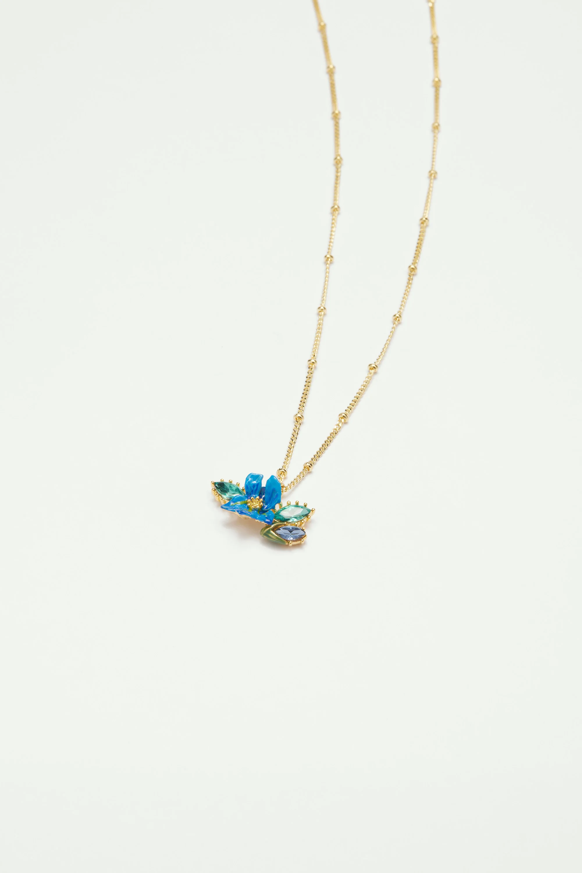 Collier Pendentif Iris de Sibérie et Verre Facetté - Image 2