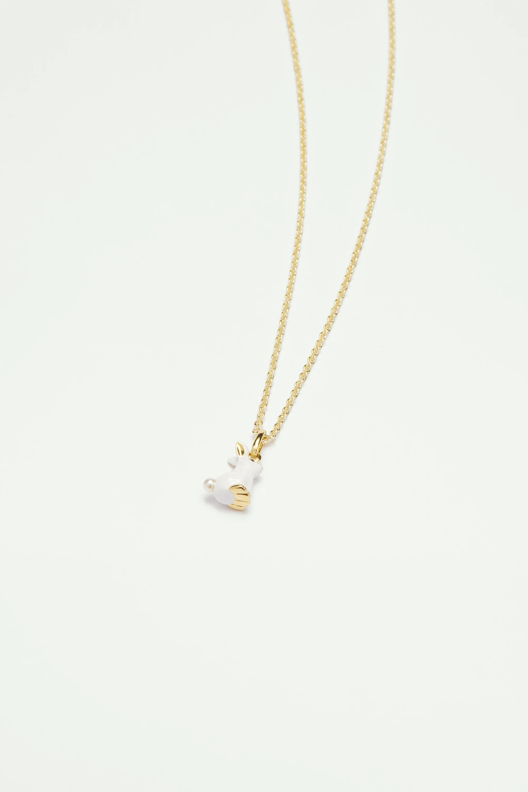 Collier pendentif lapin et perle - Image 2