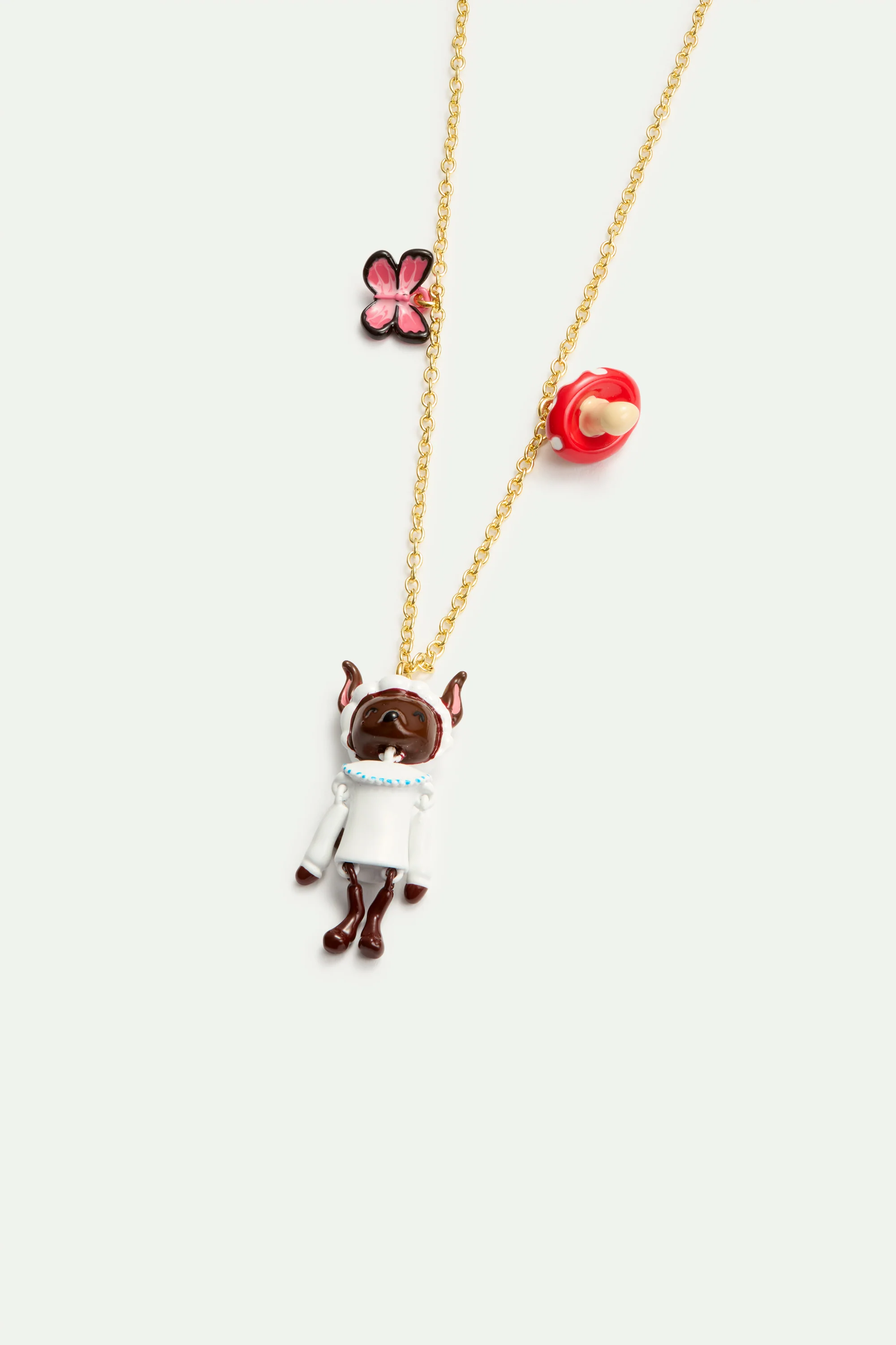 Collier pendentif le Loup, champignon et le papillon - Image 2