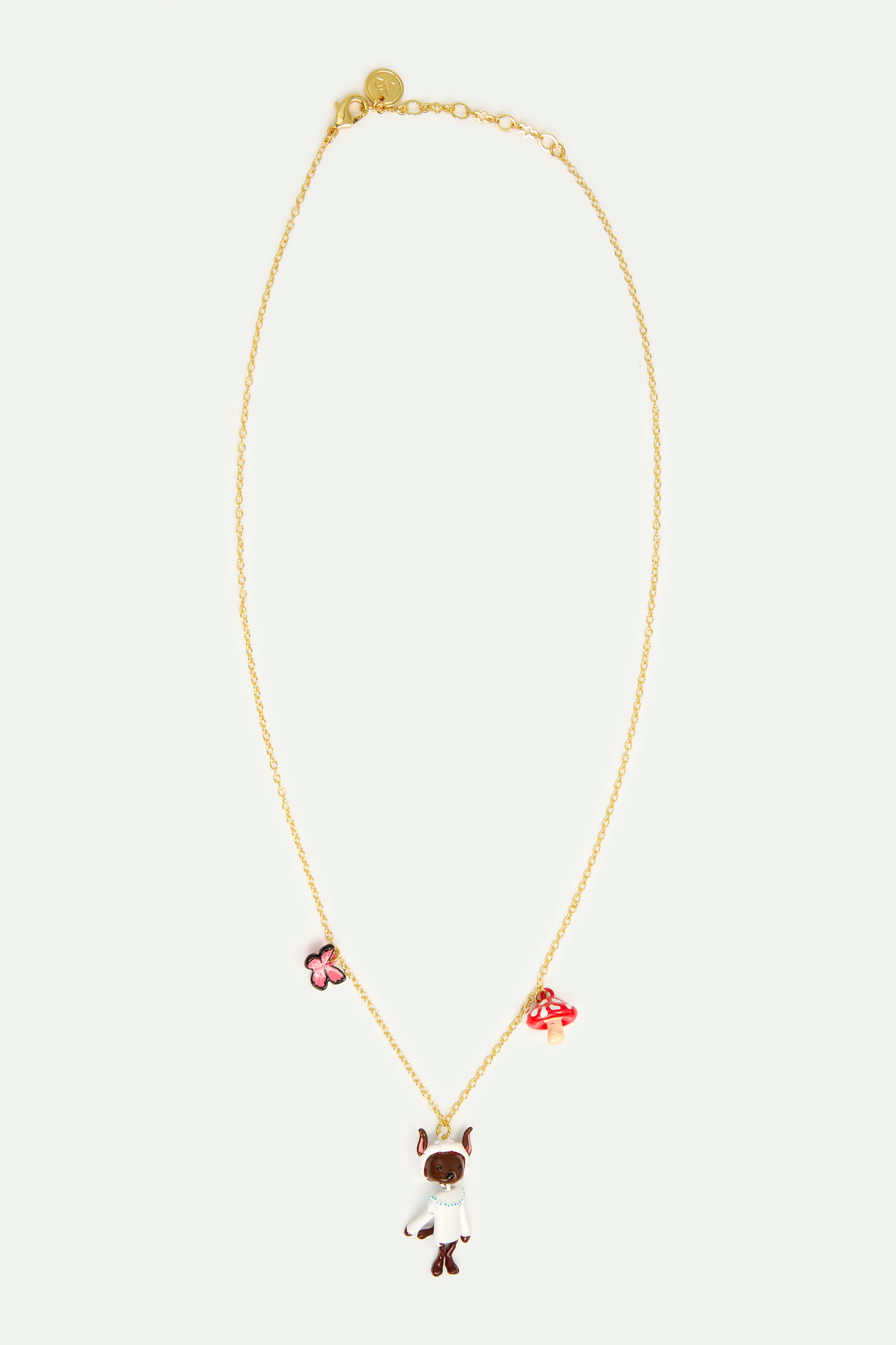Collier pendentif le Loup, champignon et le papillon - Image 3