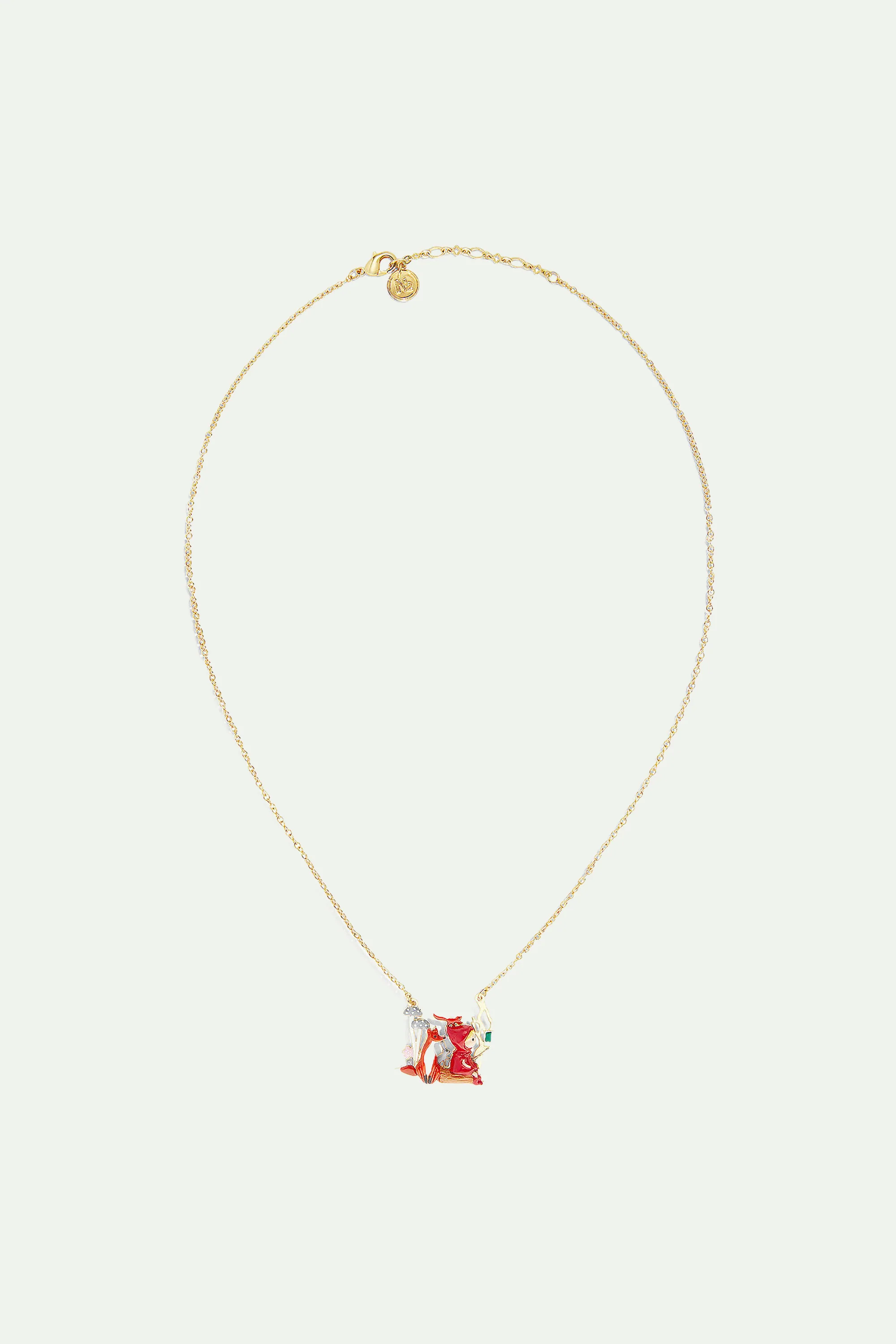 Collier pendentif le petit chaperon rouge, le renard et le lapin - Image 2