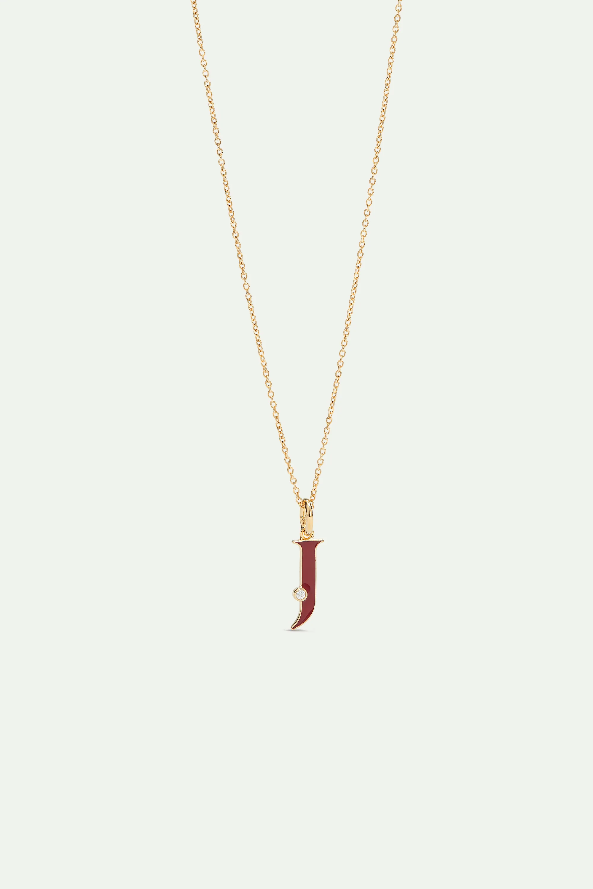 Collier pendentif lettre J