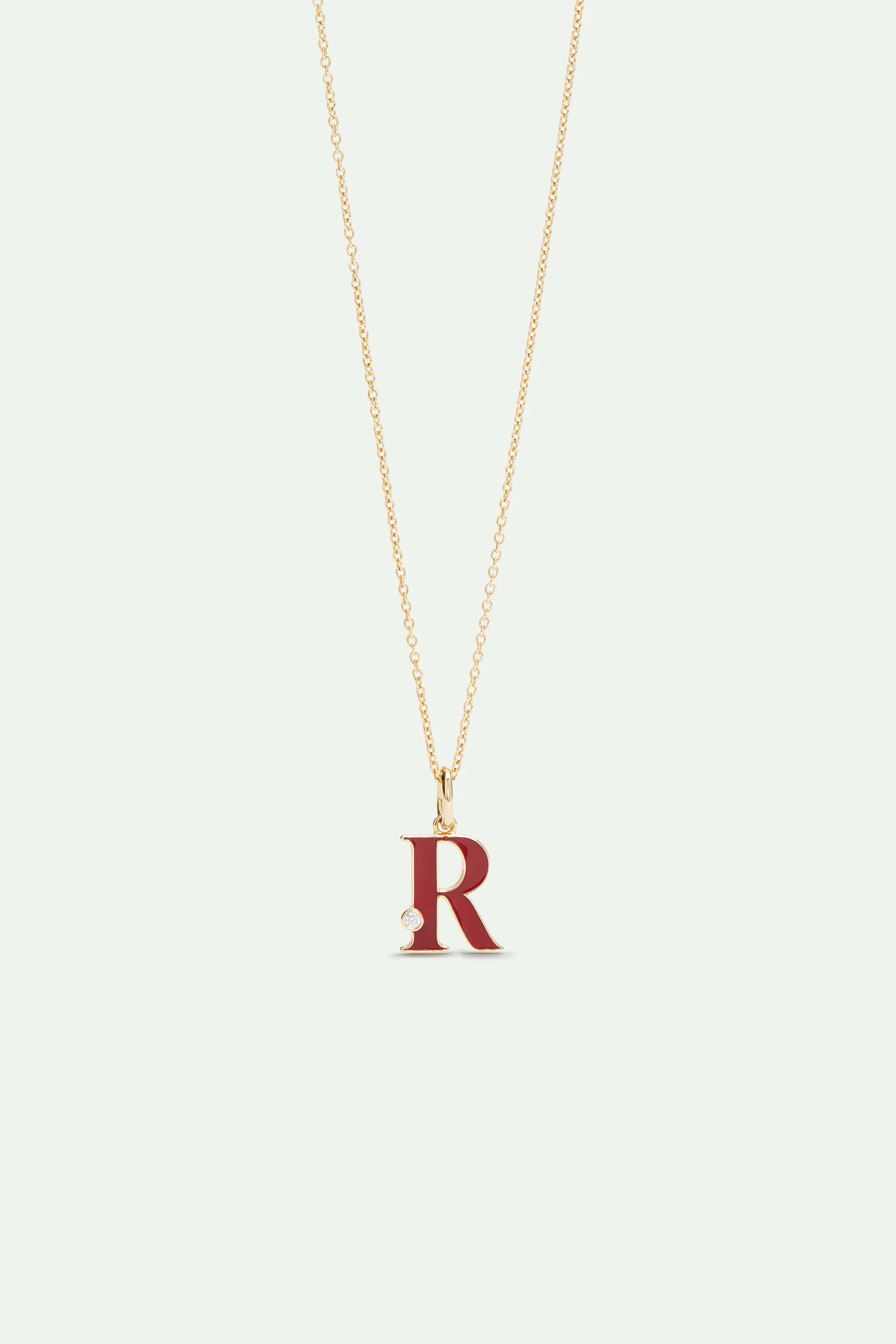 Collier pendentif lettre R