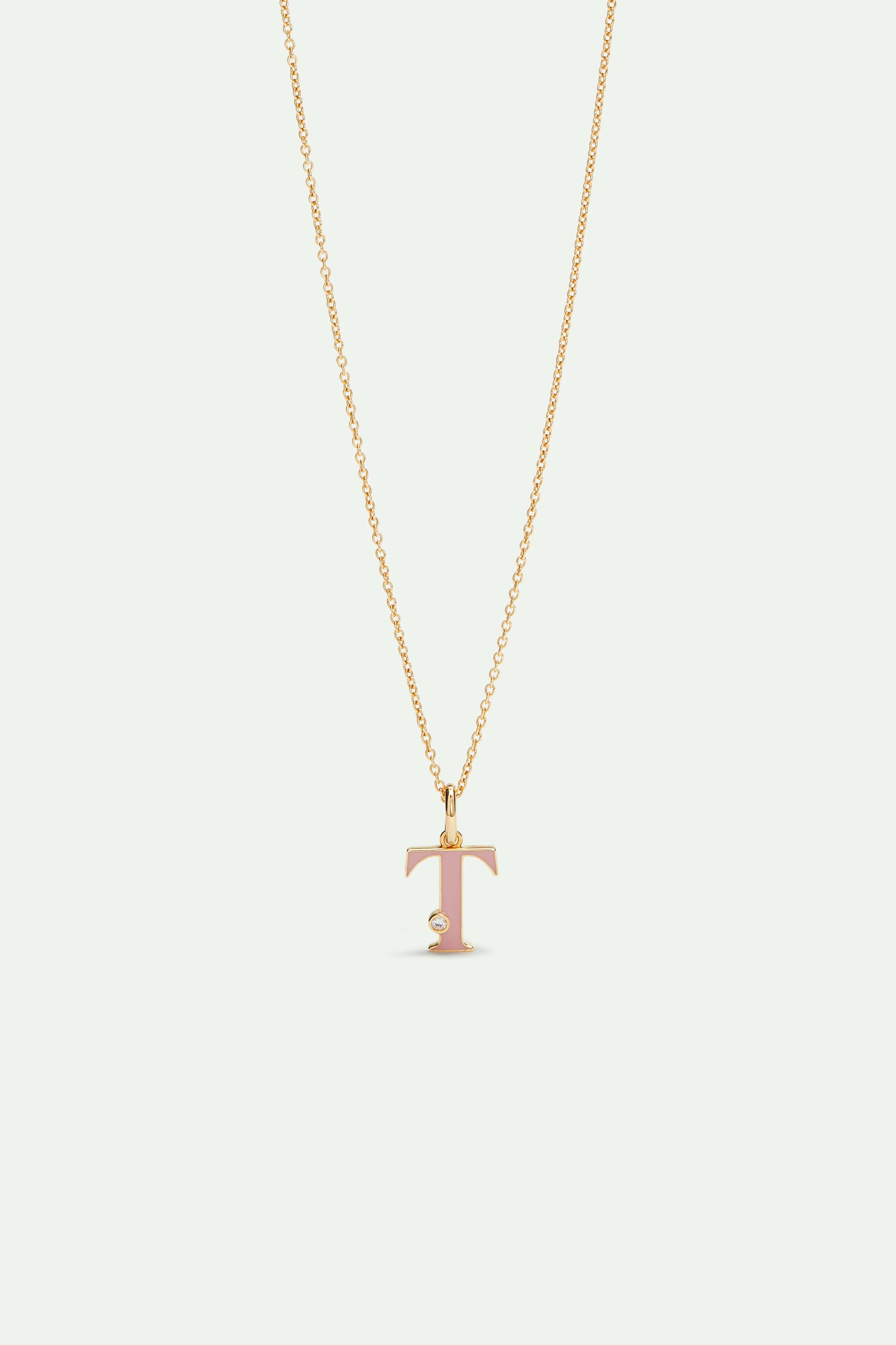 Collier pendentif lettre T