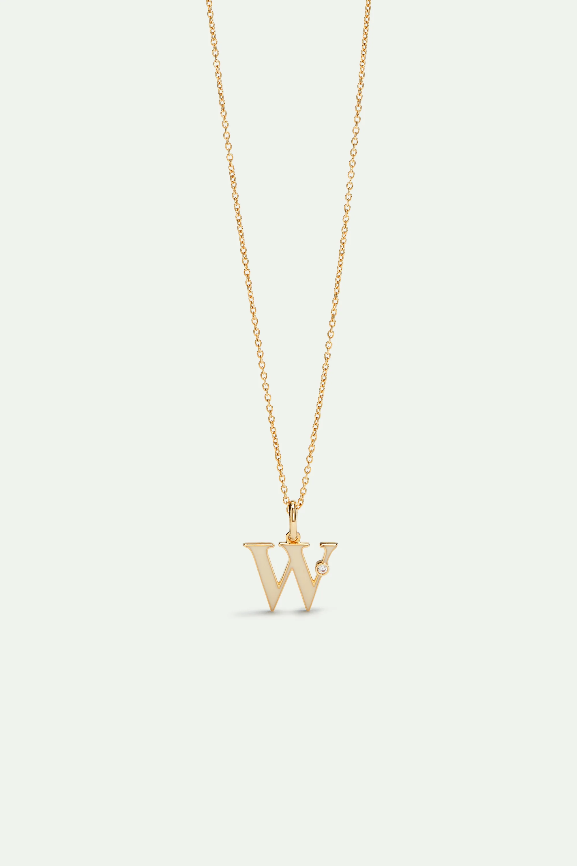 Collier pendentif lettre W