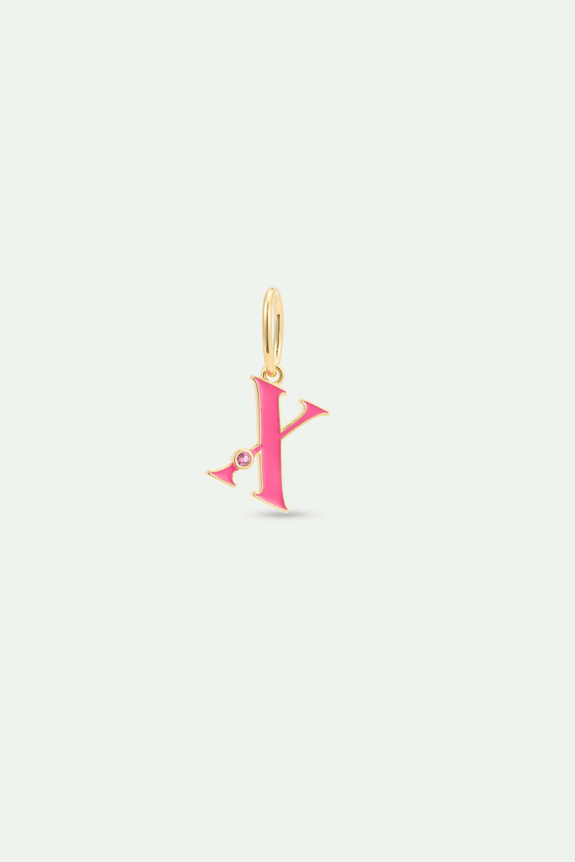 Collier pendentif lettre X rose