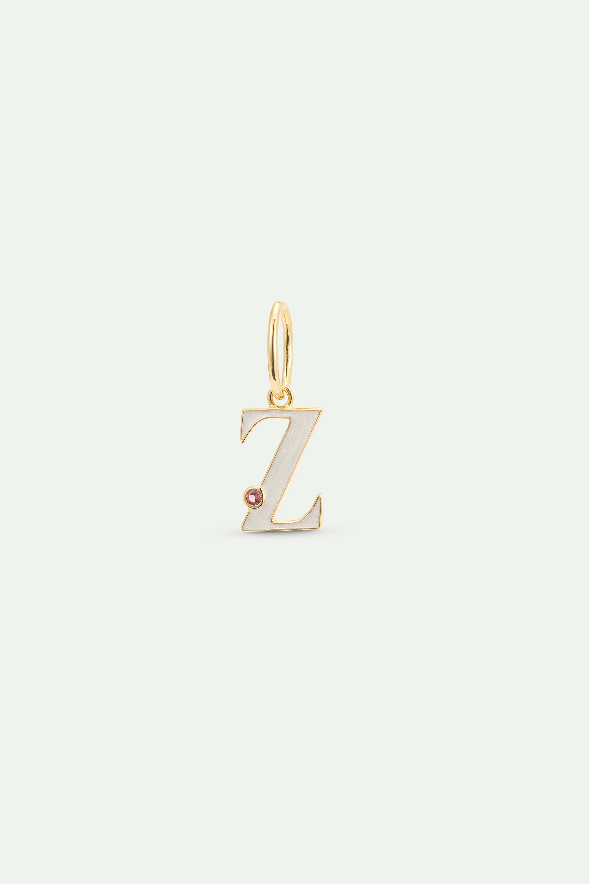 Collier pendentif lettre Z blanc