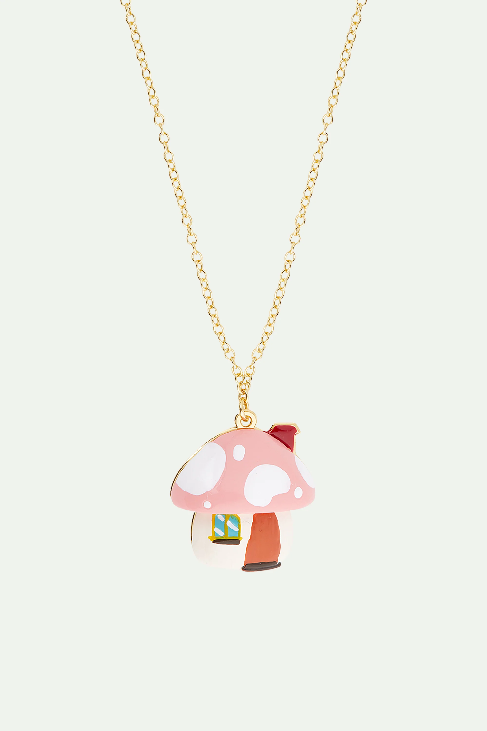 Collier pendentif maison champignon