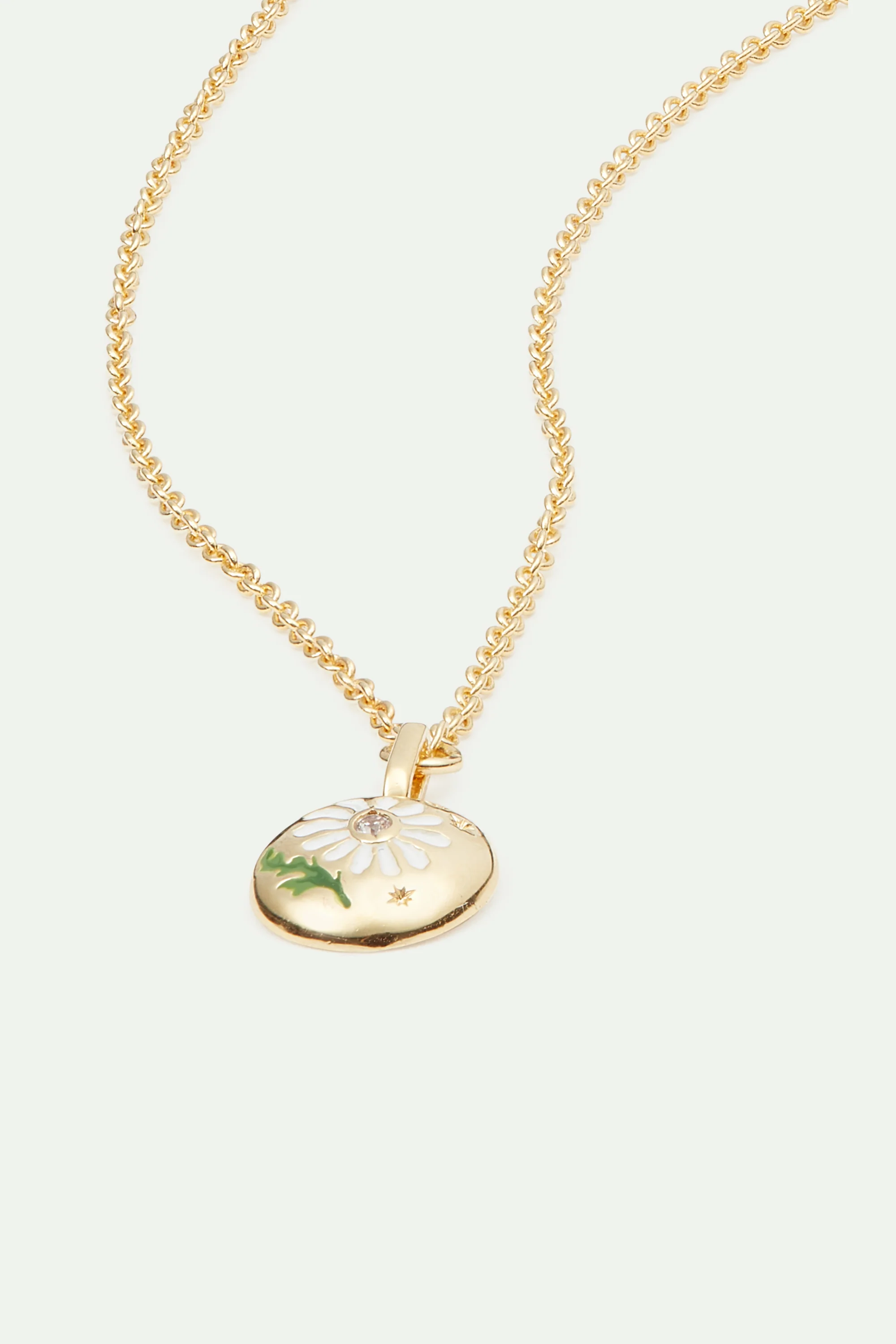Collier pendentif médaillon et fleur de marguerite - Image 3