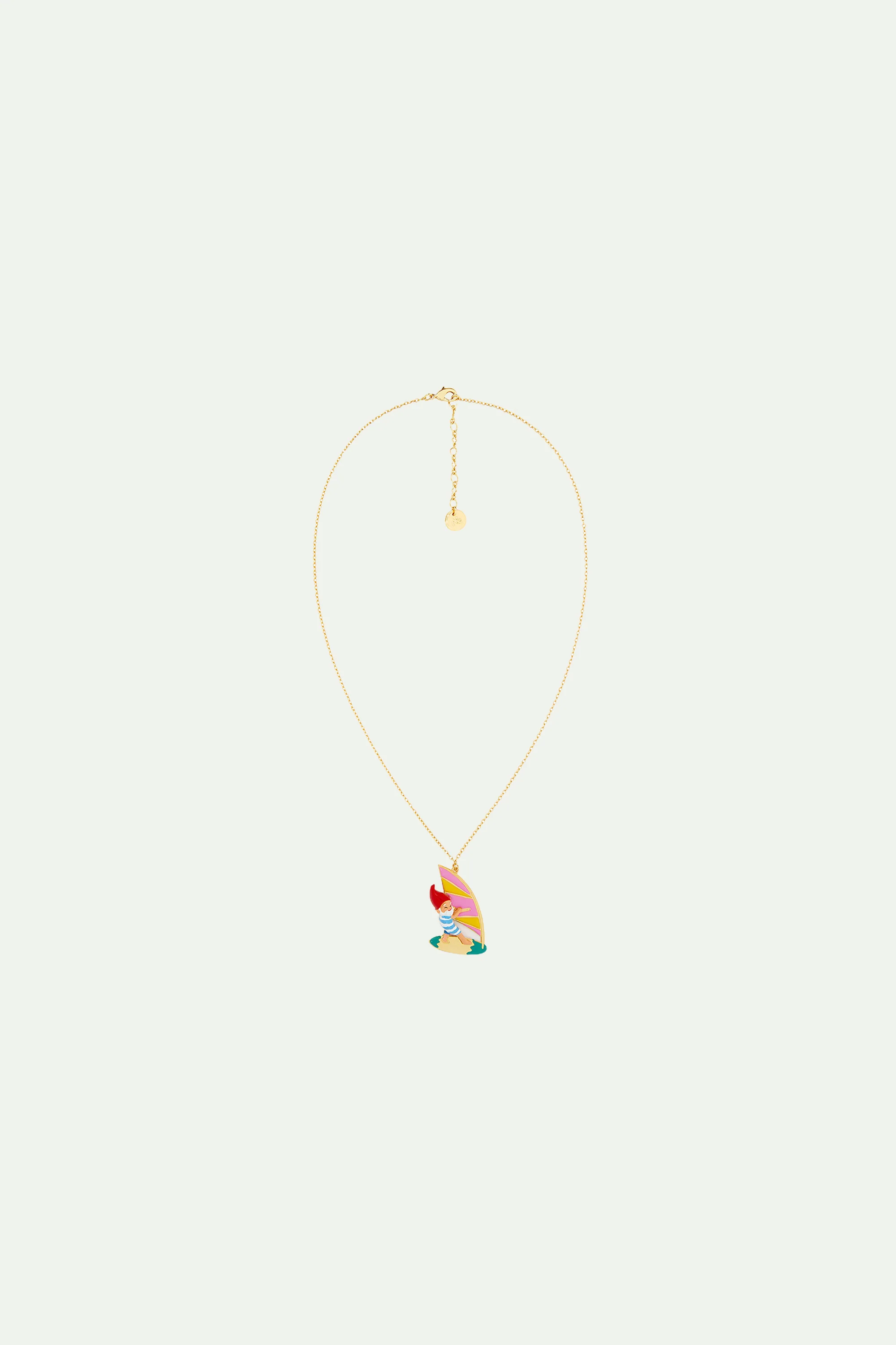 Collier pendentif nain de jardin au surf - Image 3