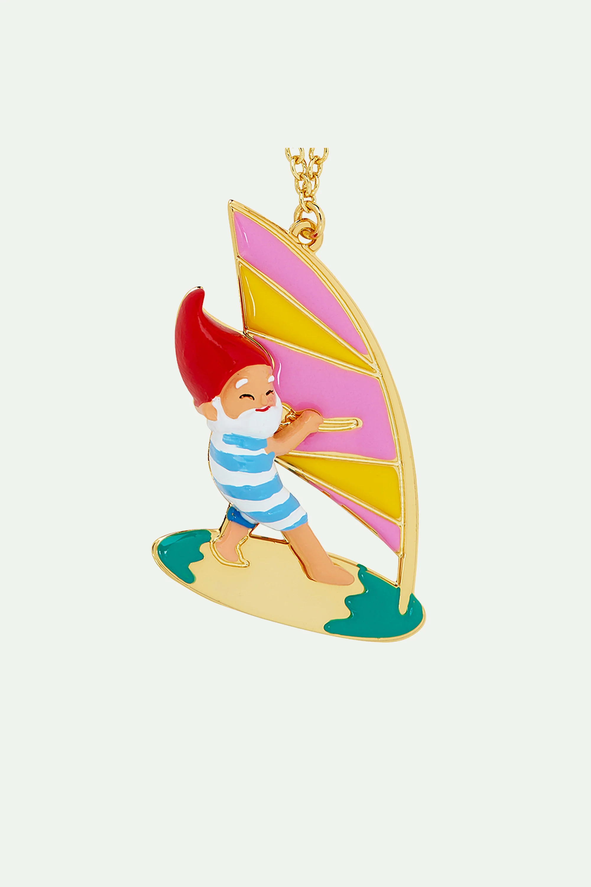 Collier pendentif nain de jardin au surf - Image 4