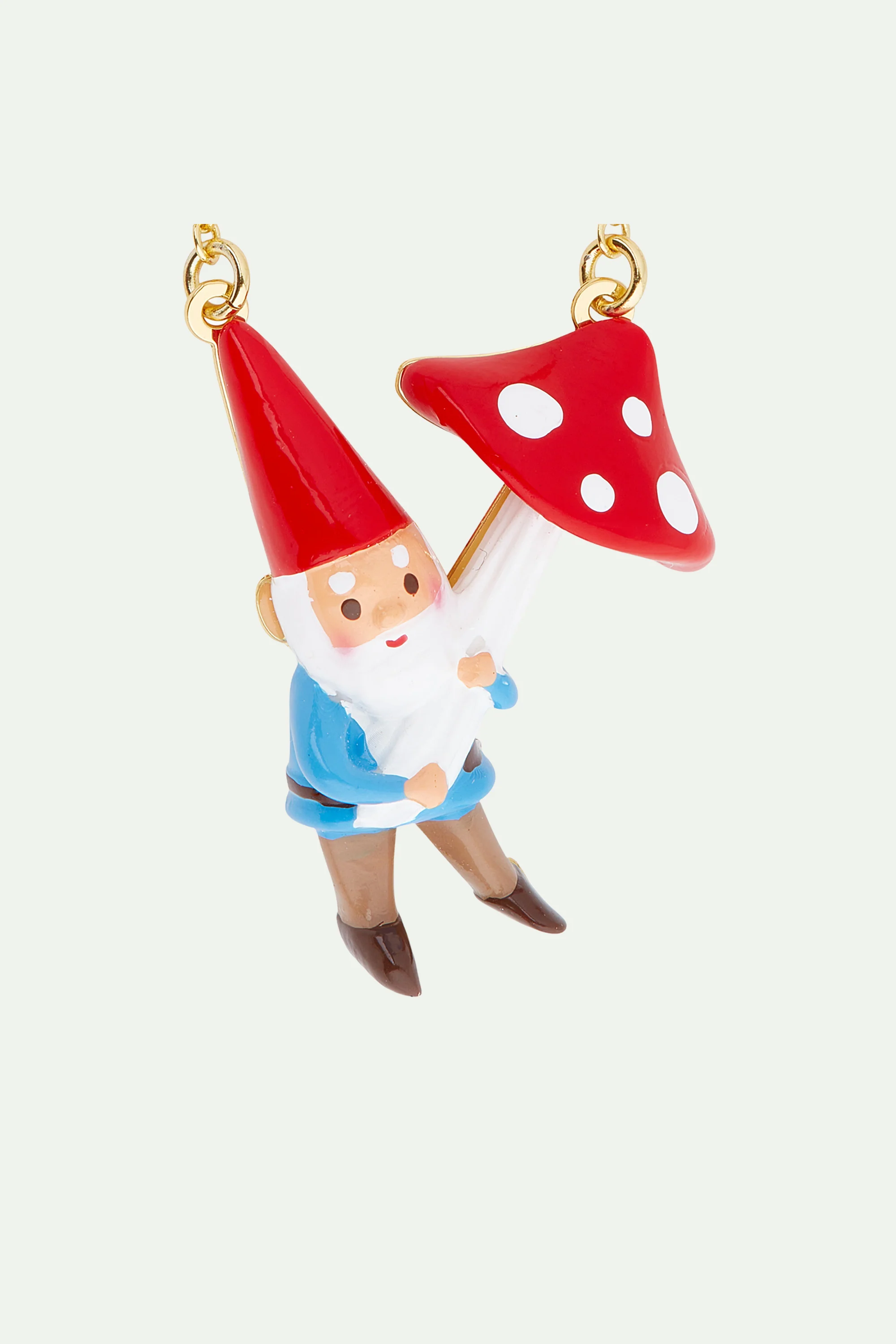 Collier pendentif nain de jardin et champignon - Image 3