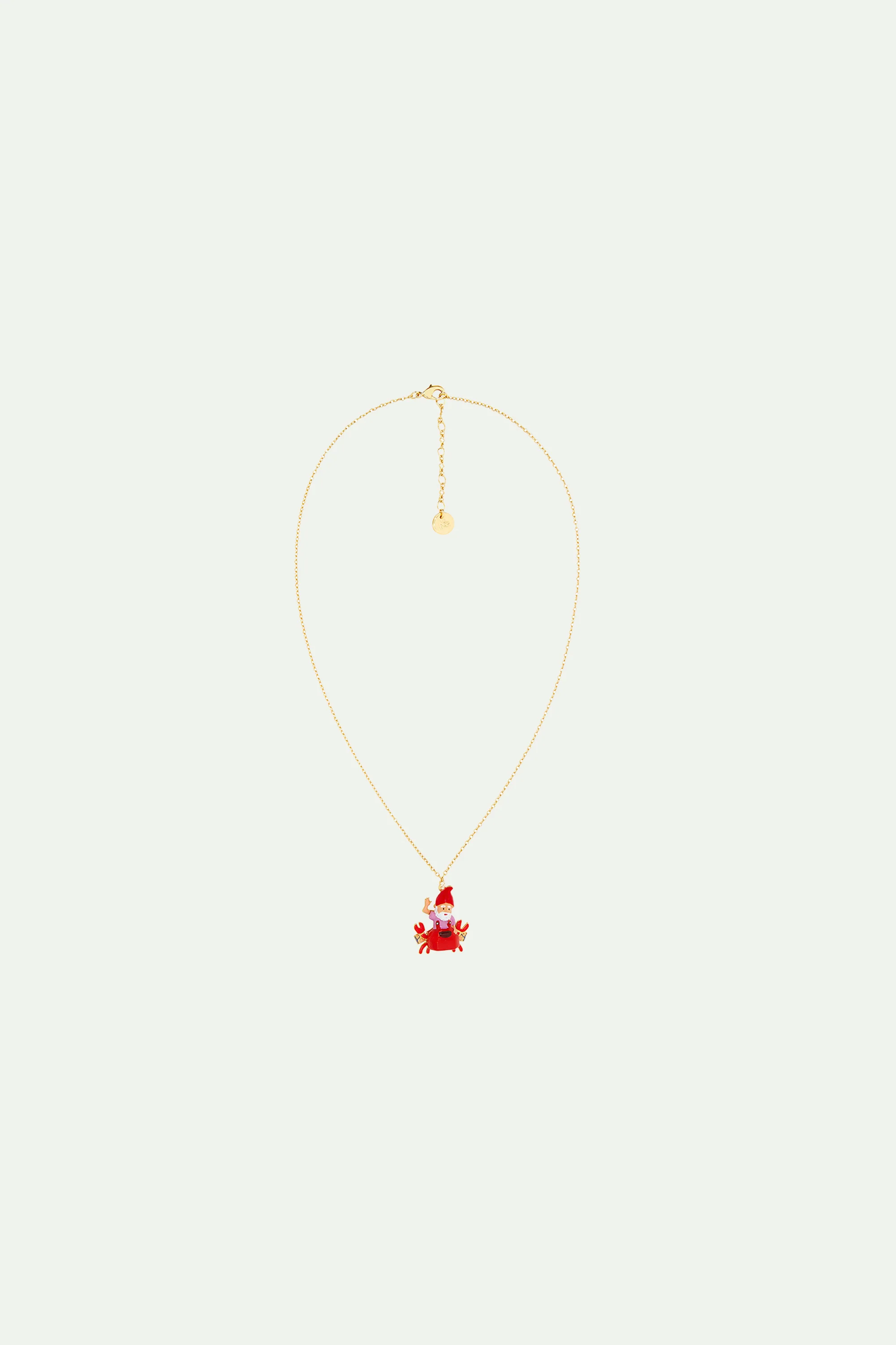 Collier pendentif nain de jardin et crabe rouge - Image 3