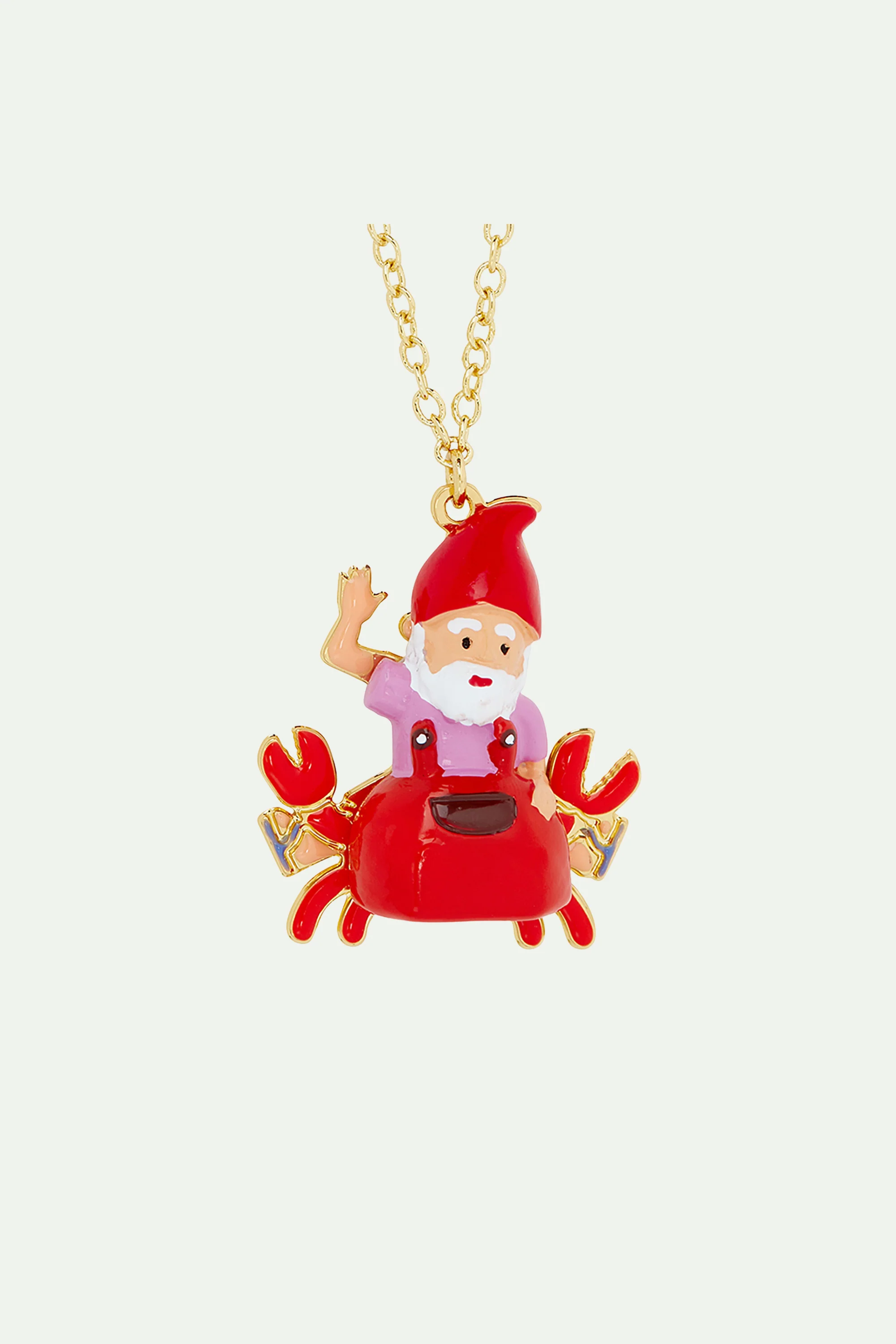 Collier pendentif nain de jardin et crabe rouge - Image 4