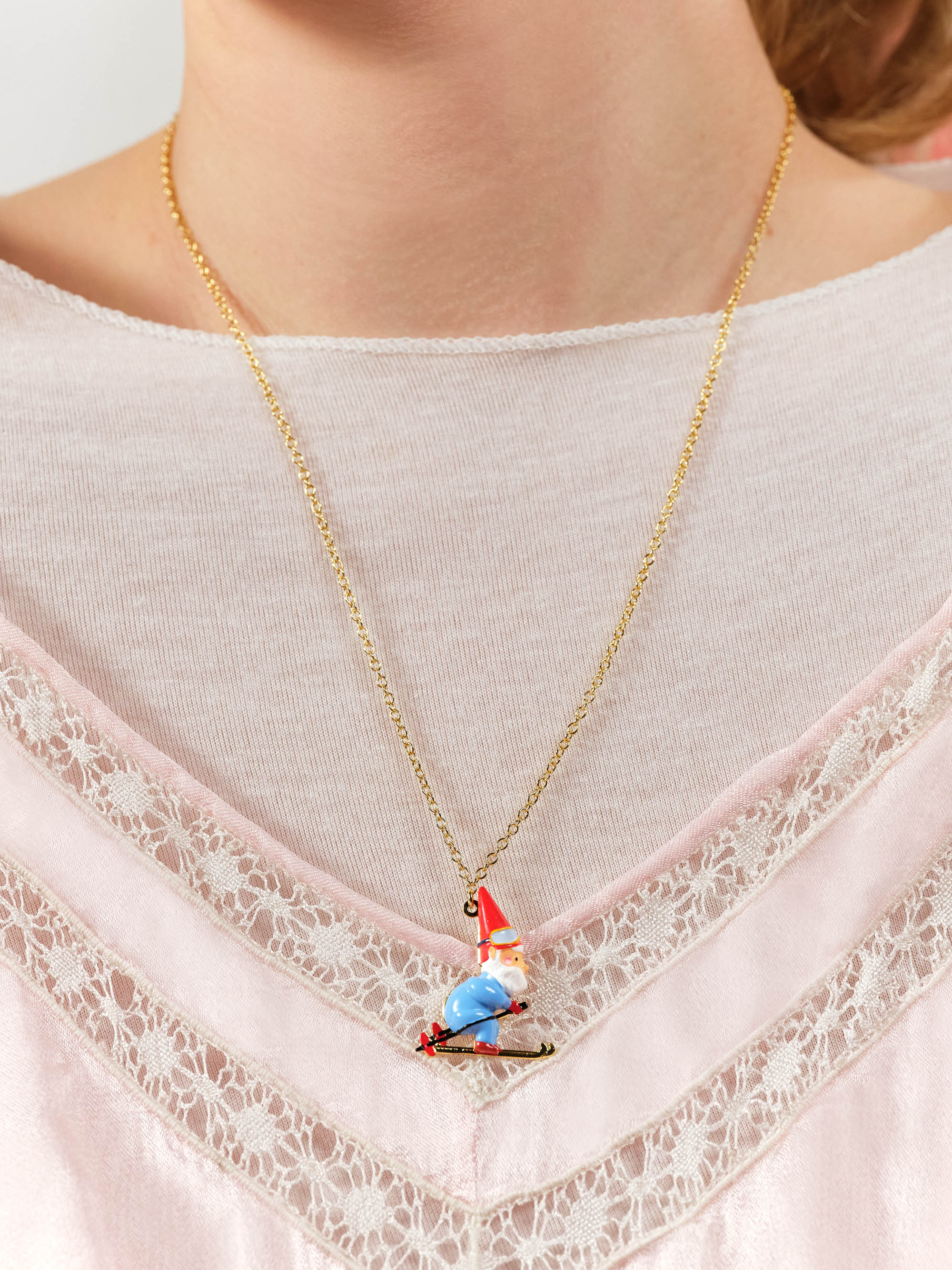 Collier pendentif nain et ski - Image 2