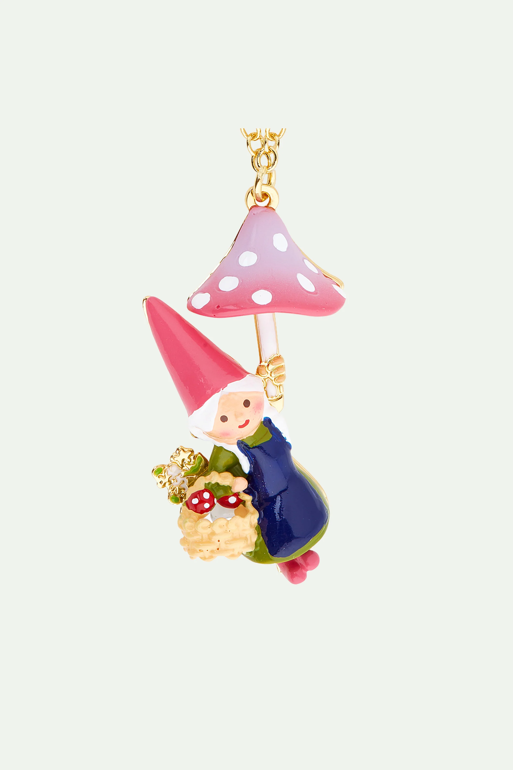 Collier pendentif naine de jardin et cueillette de champignons - Image 3
