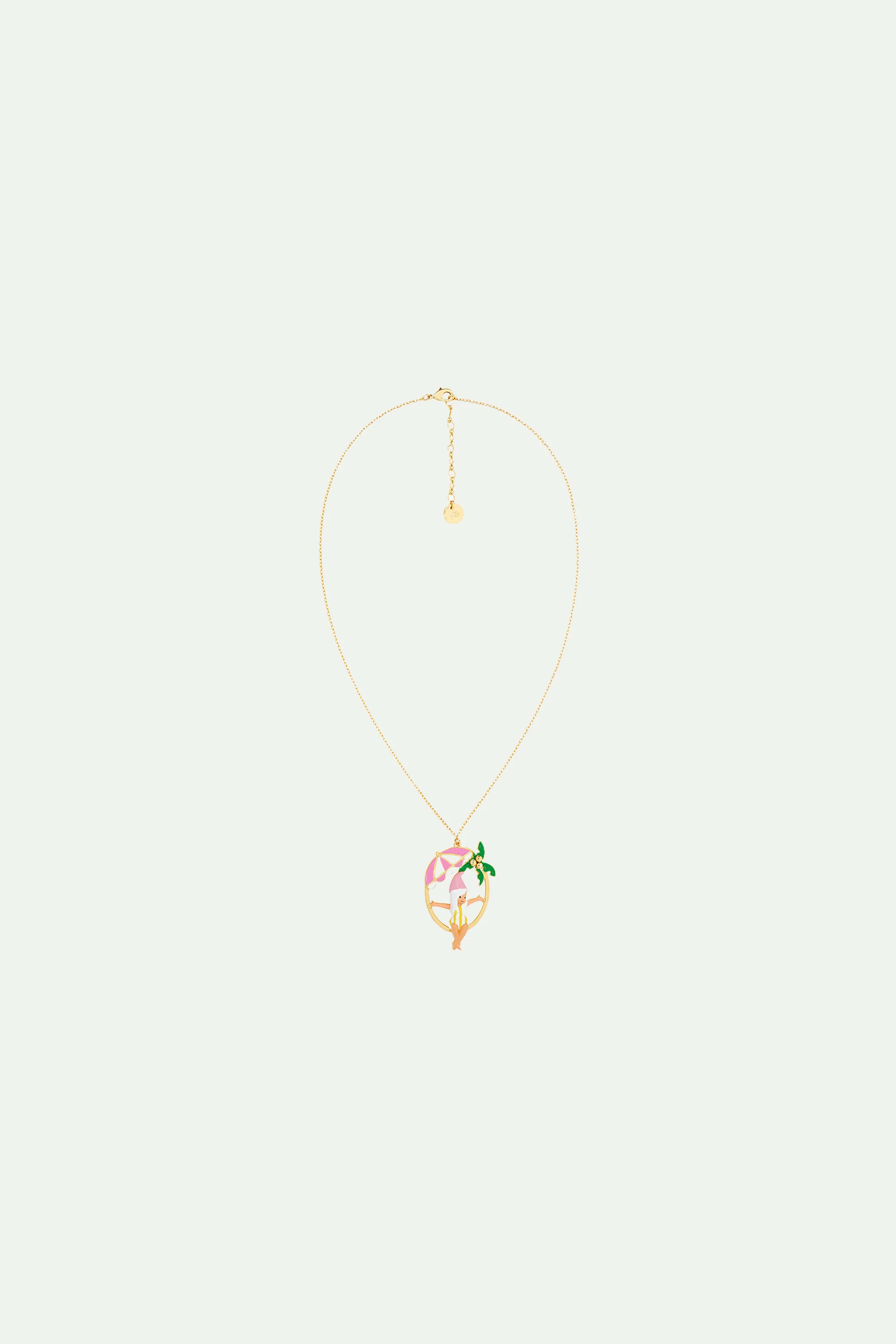 Collier pendentif naine, parasol et palmier - Image 3