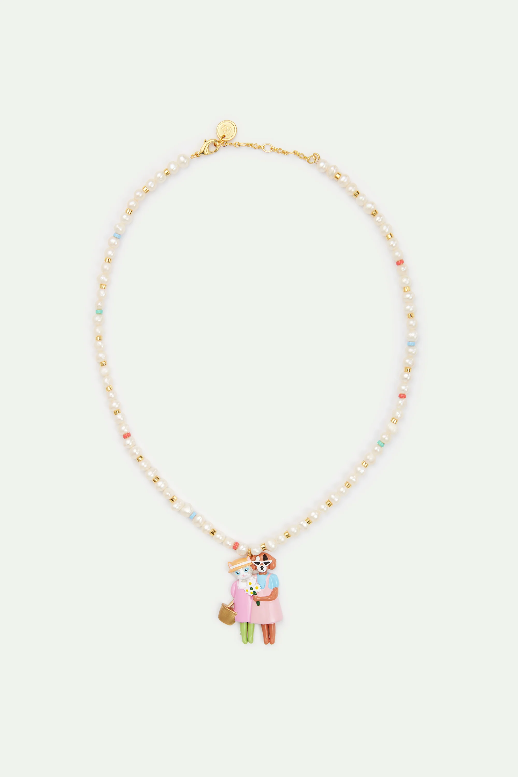 Collier pendentif perles fantaisie, chat et chien - Image 4
