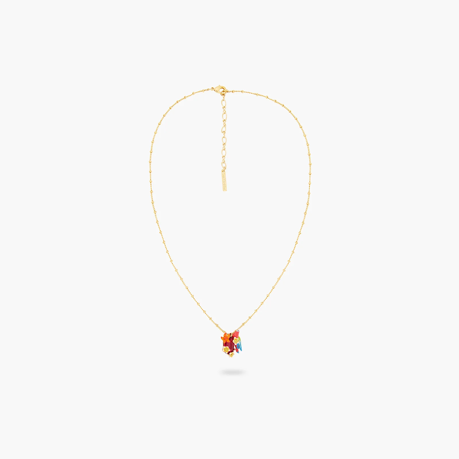 Collier pendentif perroquet et fleurs sauvages - Image 2