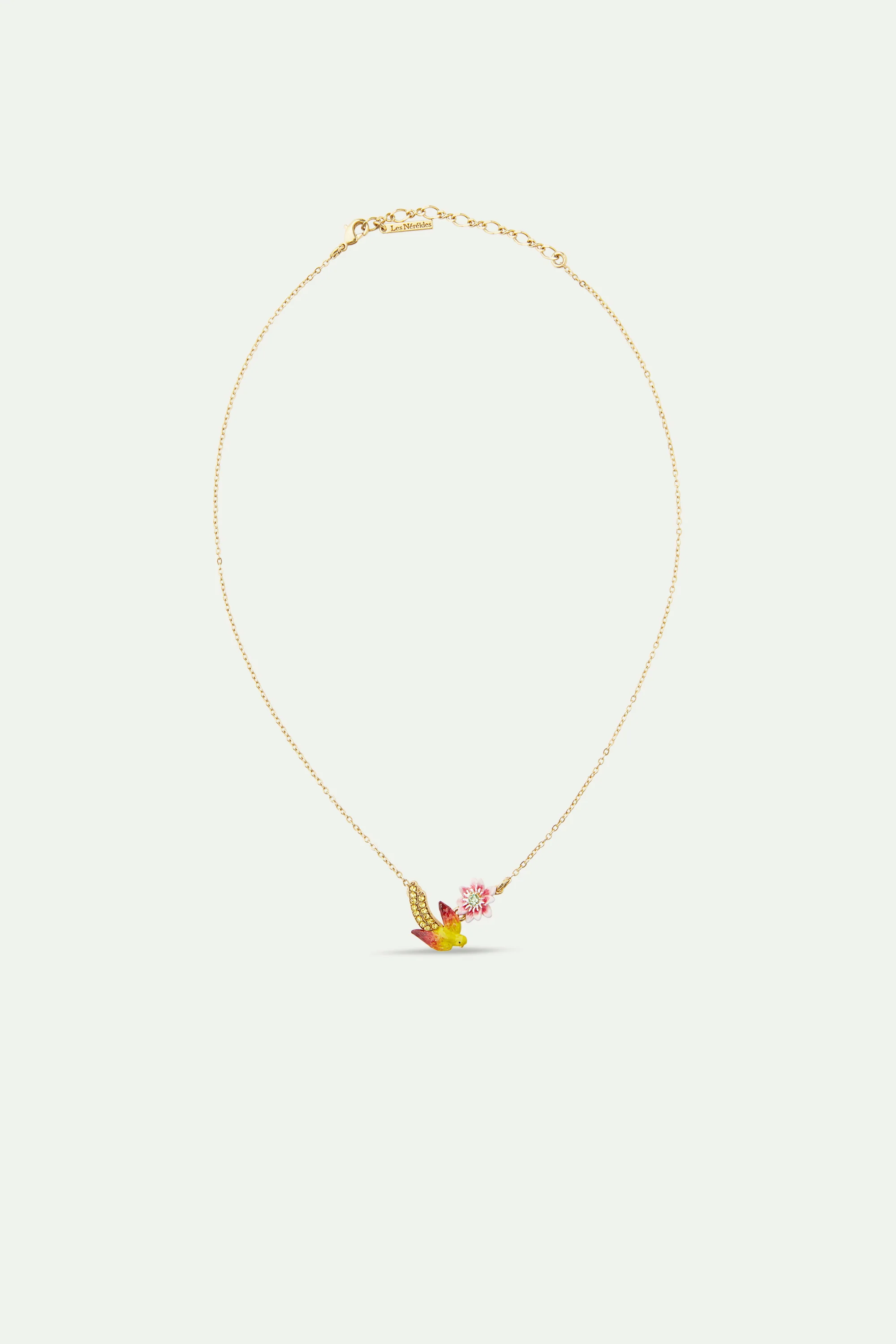 Collier pendentif perruche et fleur de Passiflore - Image 3
