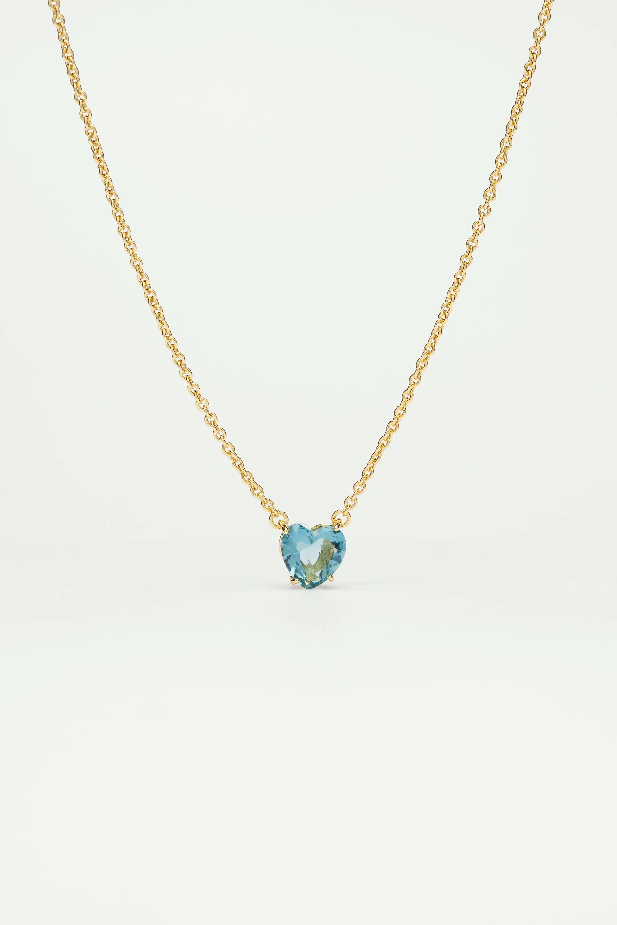 Collier pendentif pierre cœur la diamantine acqua azzura