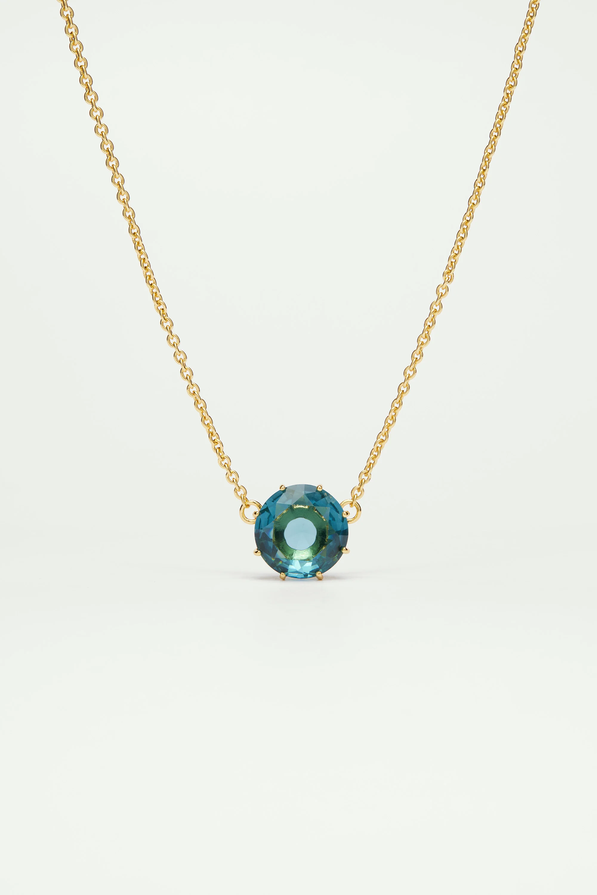 Collier pendentif pierre ronde la diamantine acqua azzura