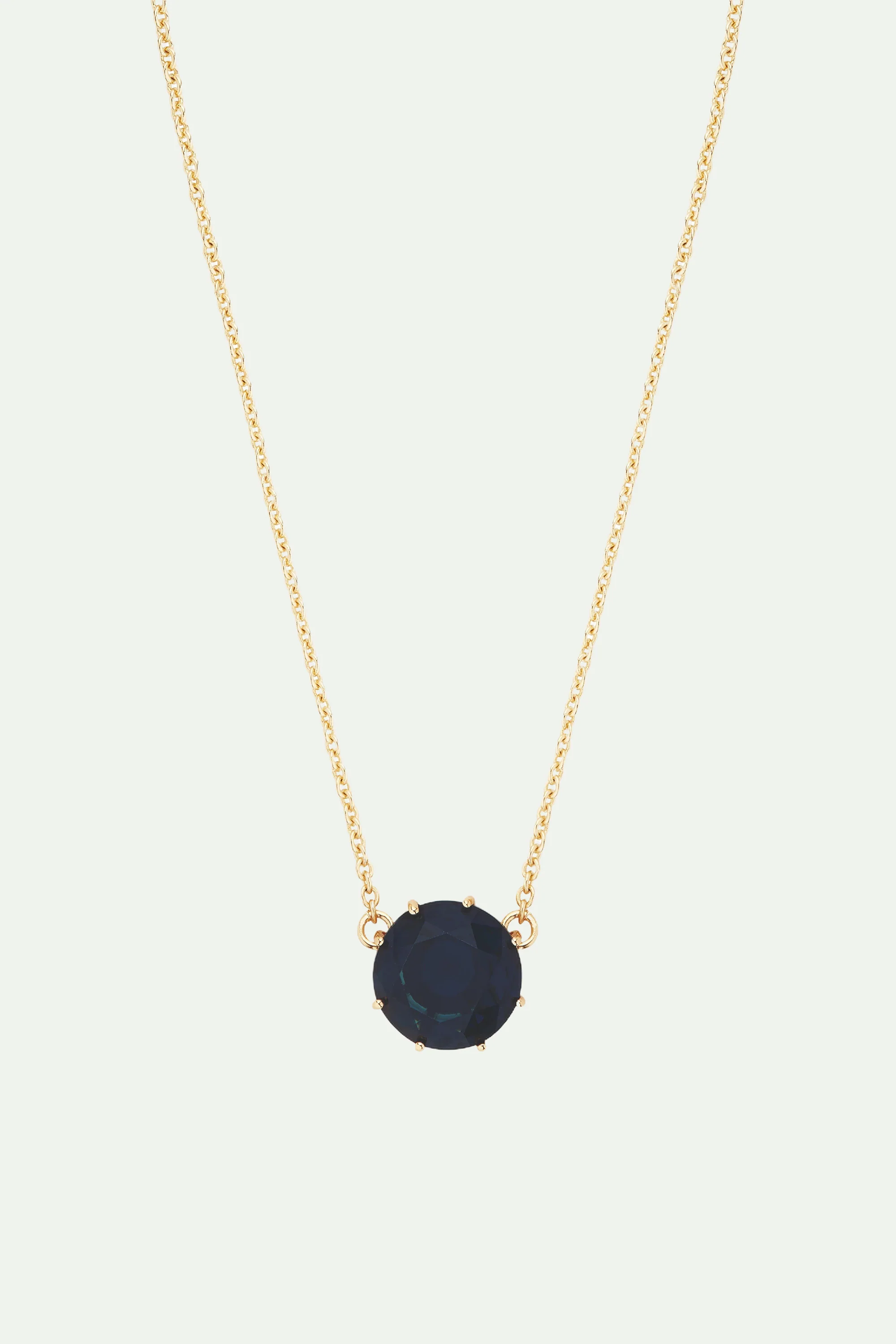 Collier pendentif pierre ronde La Diamantine Bleu Océan
