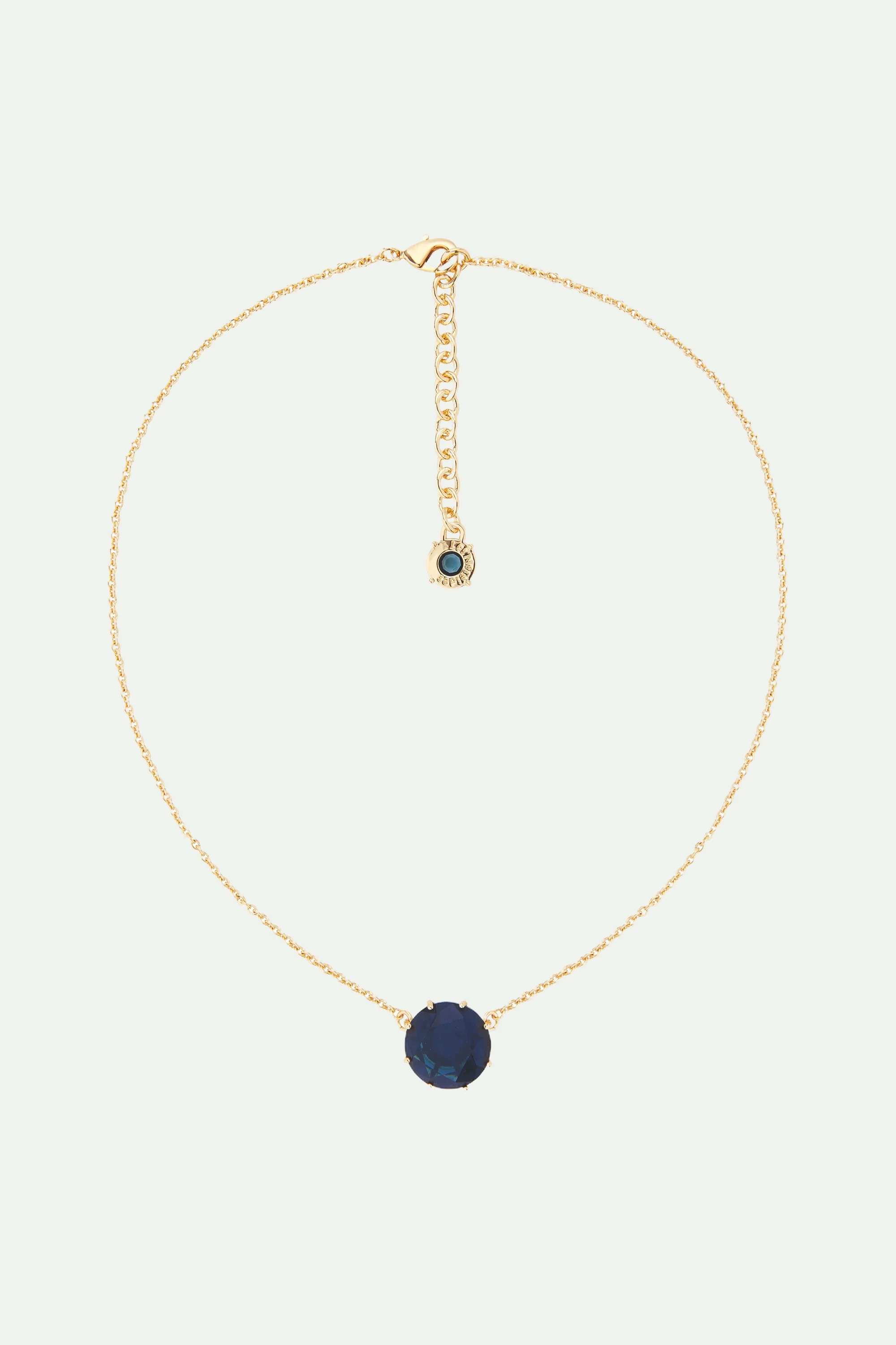 Collier pendentif pierre ronde La Diamantine Bleu Océan - Image 2