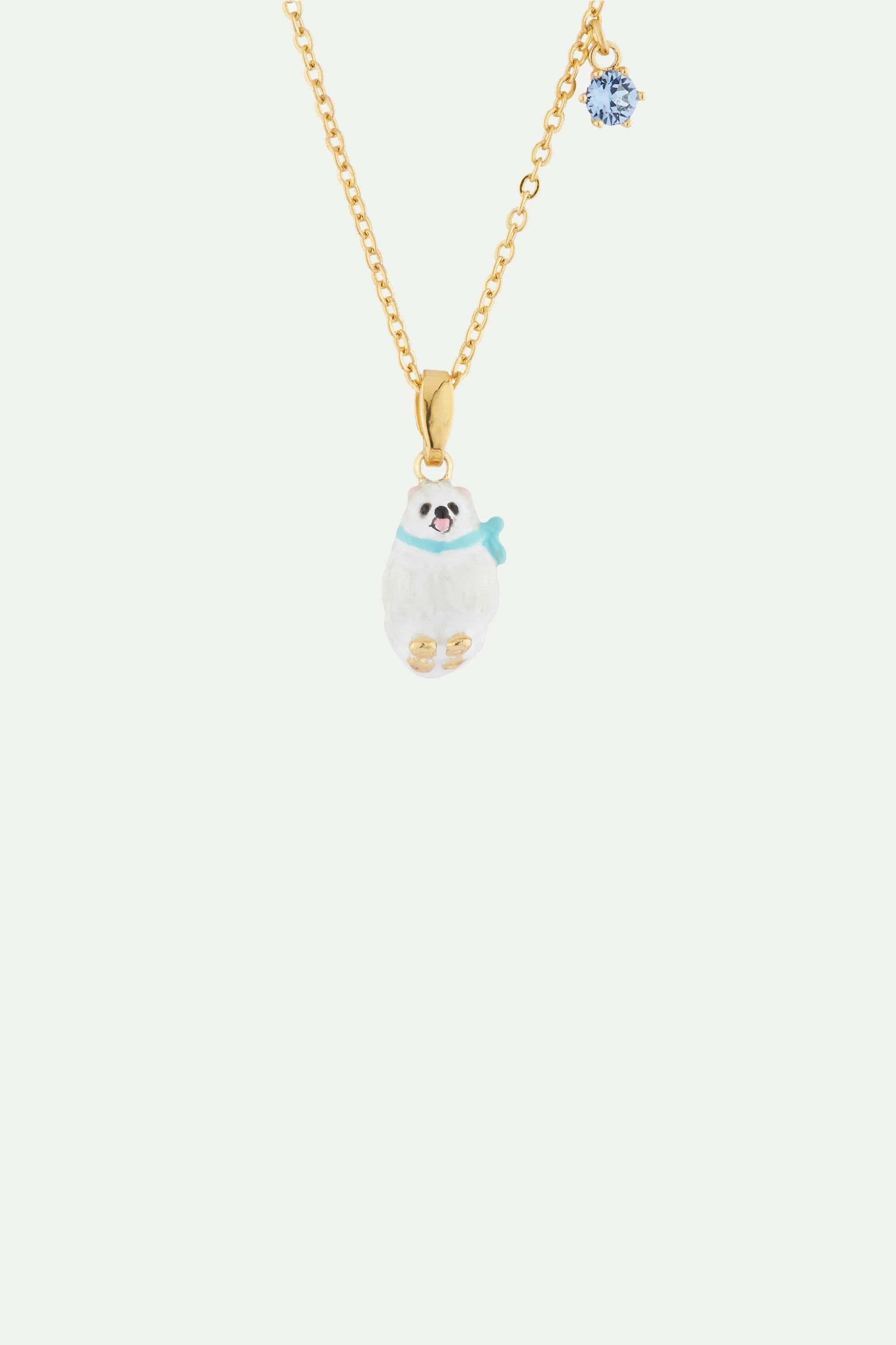 Collier pendentif poméranien blanc