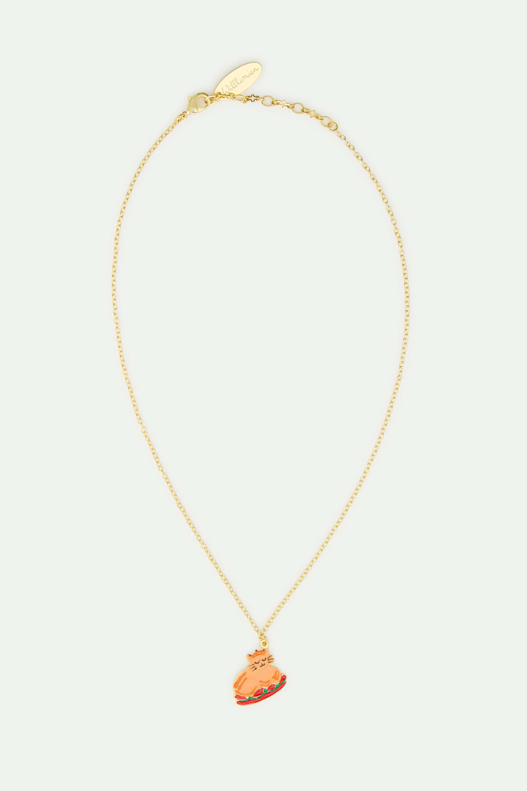 Collier pendentif repas de noël et couronne doré - Image 3