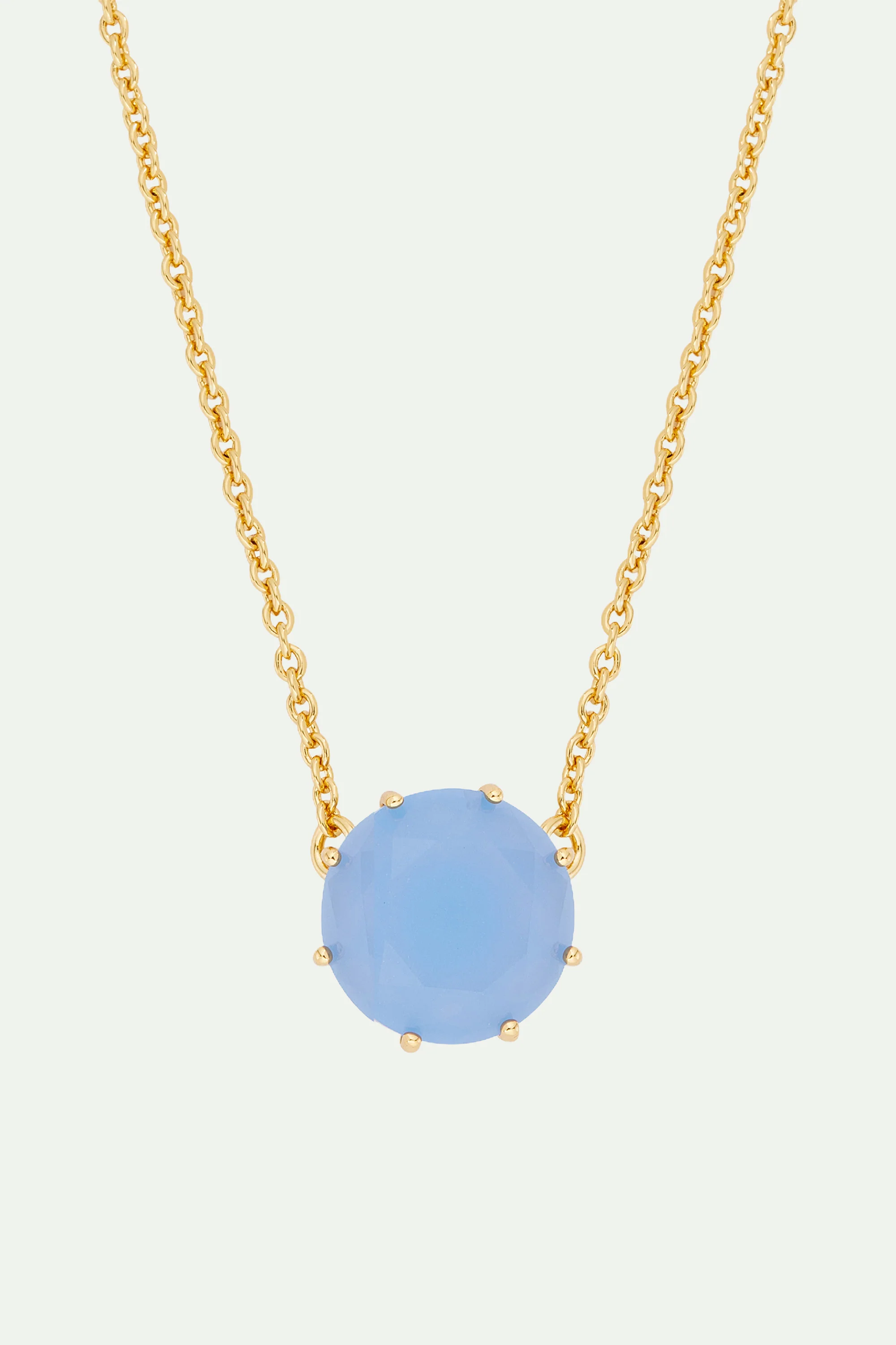 Collier pendentif rond La Diamantine bleu ciel