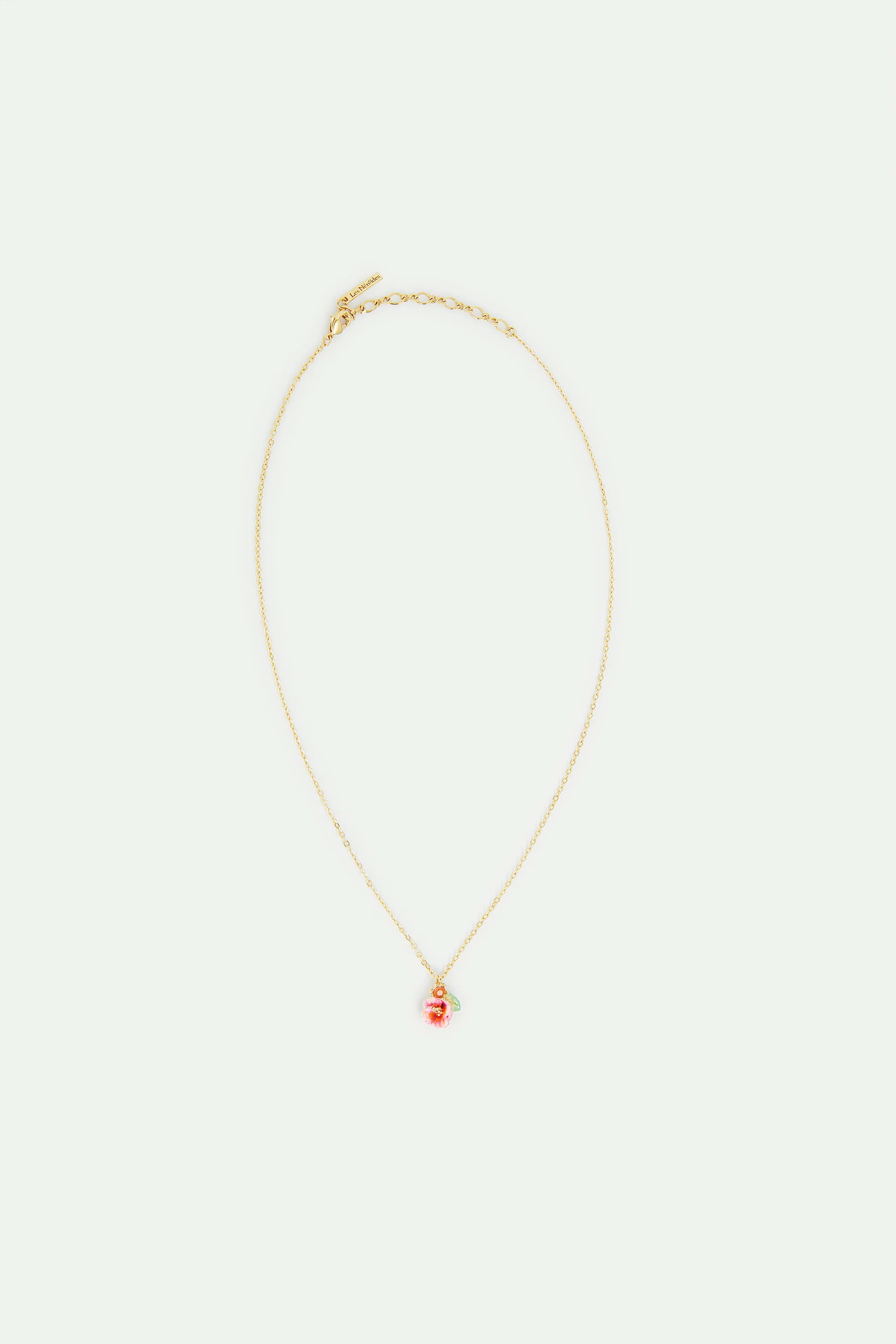 Collier pendentif rose et cristal facetté - Image 4