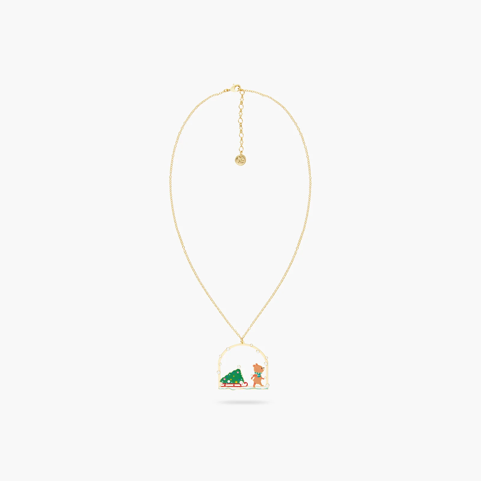 Collier Pendentif Sapin de Noël et Ourson - Image 2