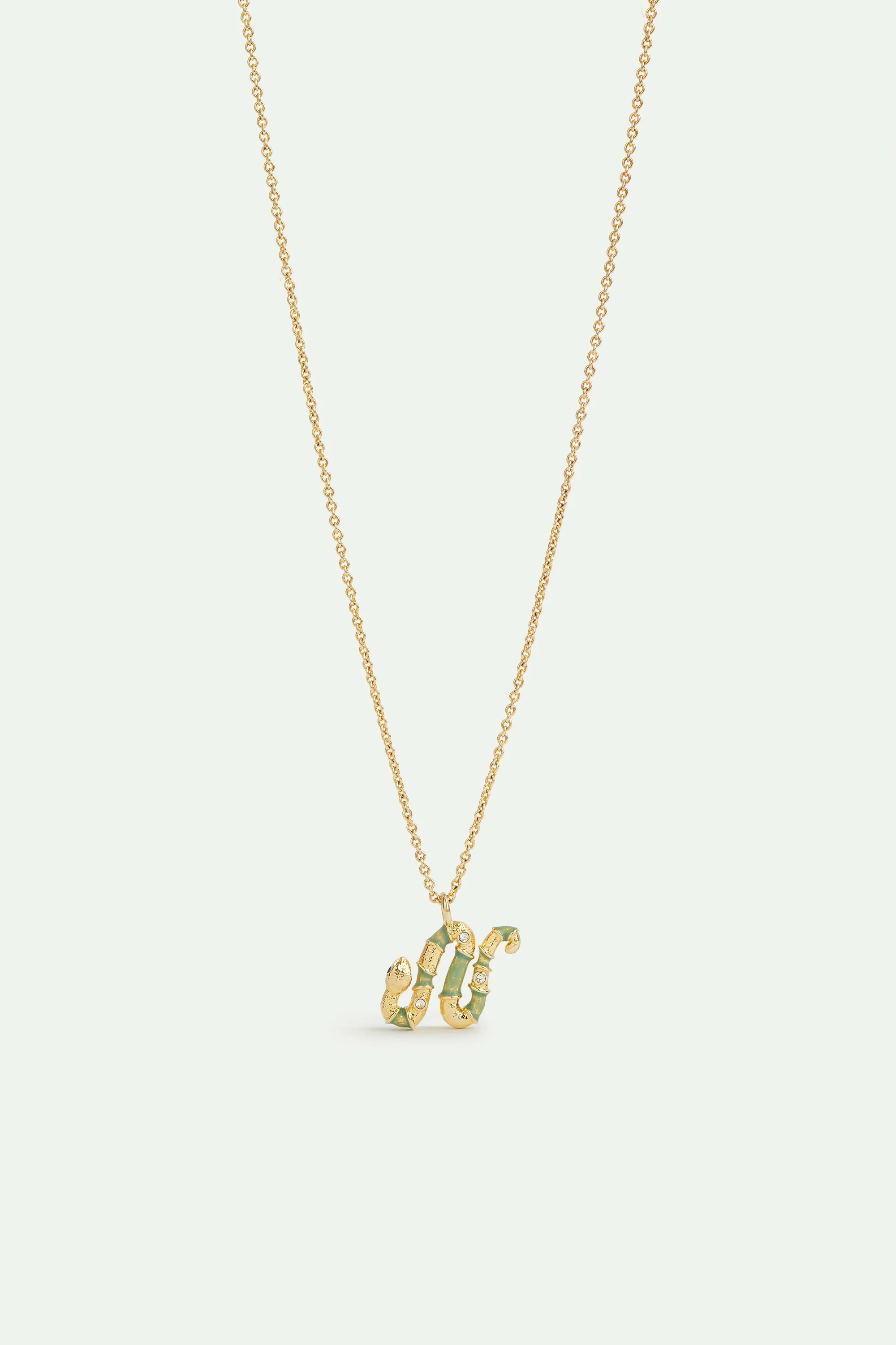 Collier pendentif serpent vert
