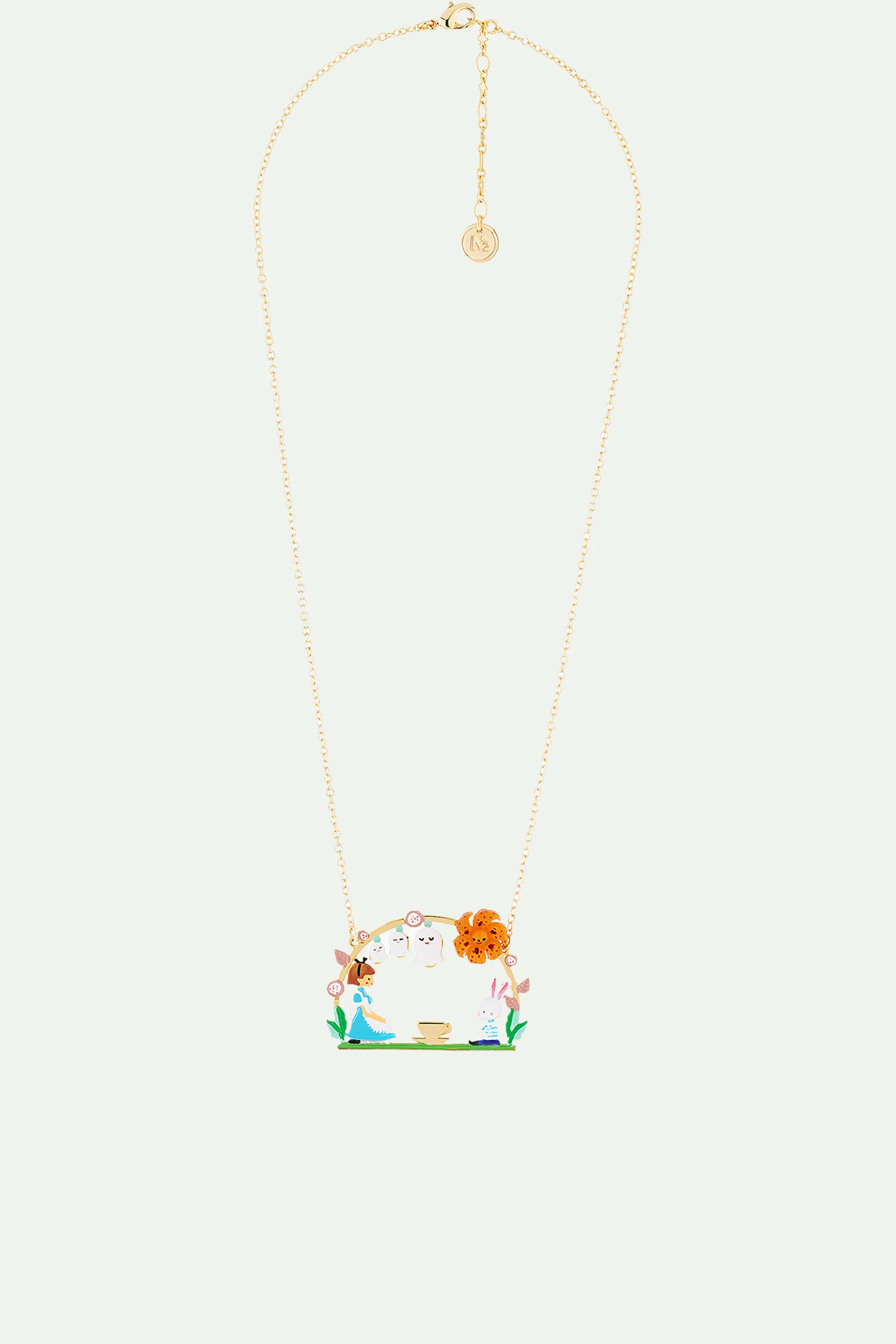 Collier pendentif teatime alice et lapin blanc