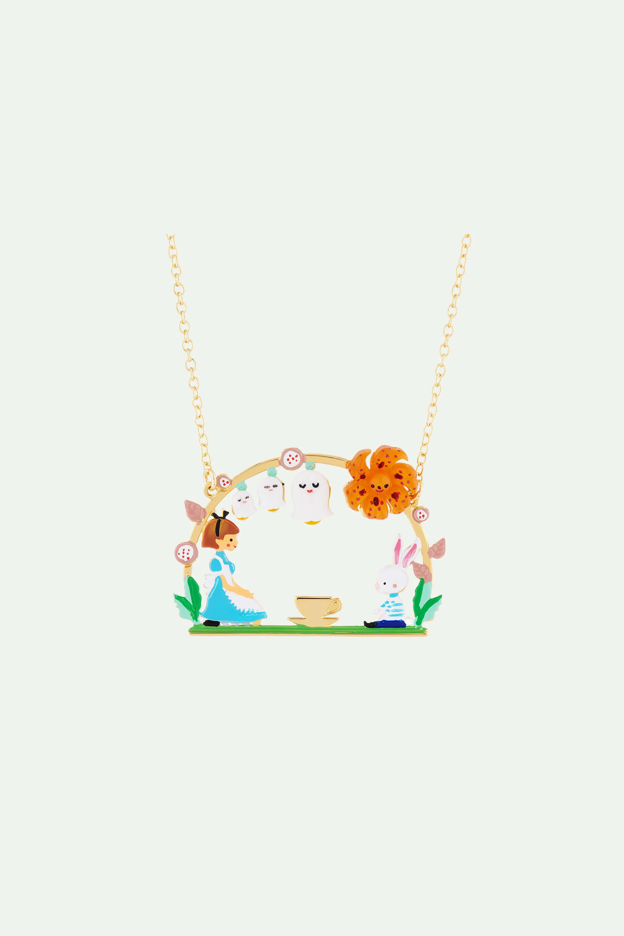 Collier pendentif teatime alice et lapin blanc - Image 2