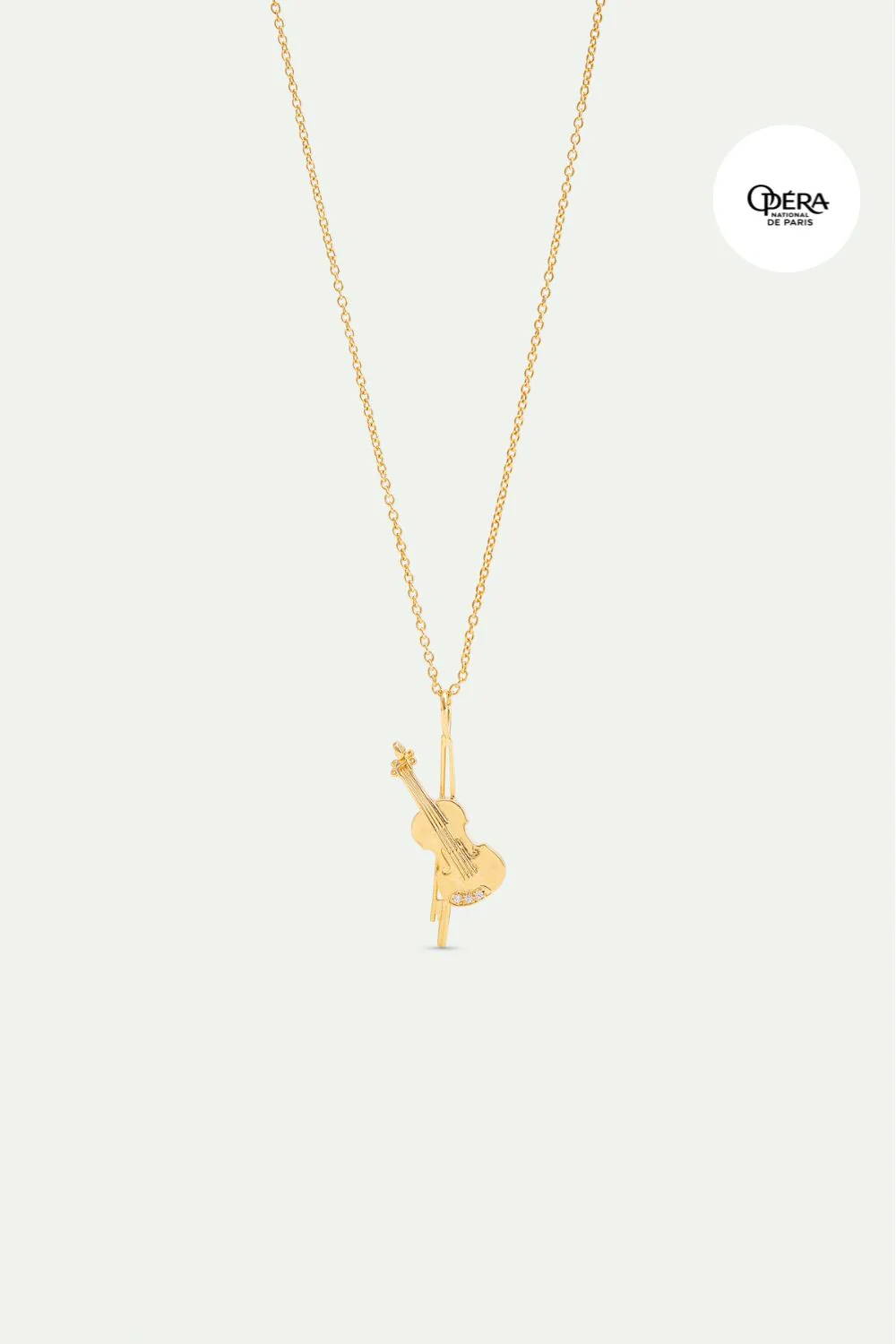 Collier pendentif violoncelle doré