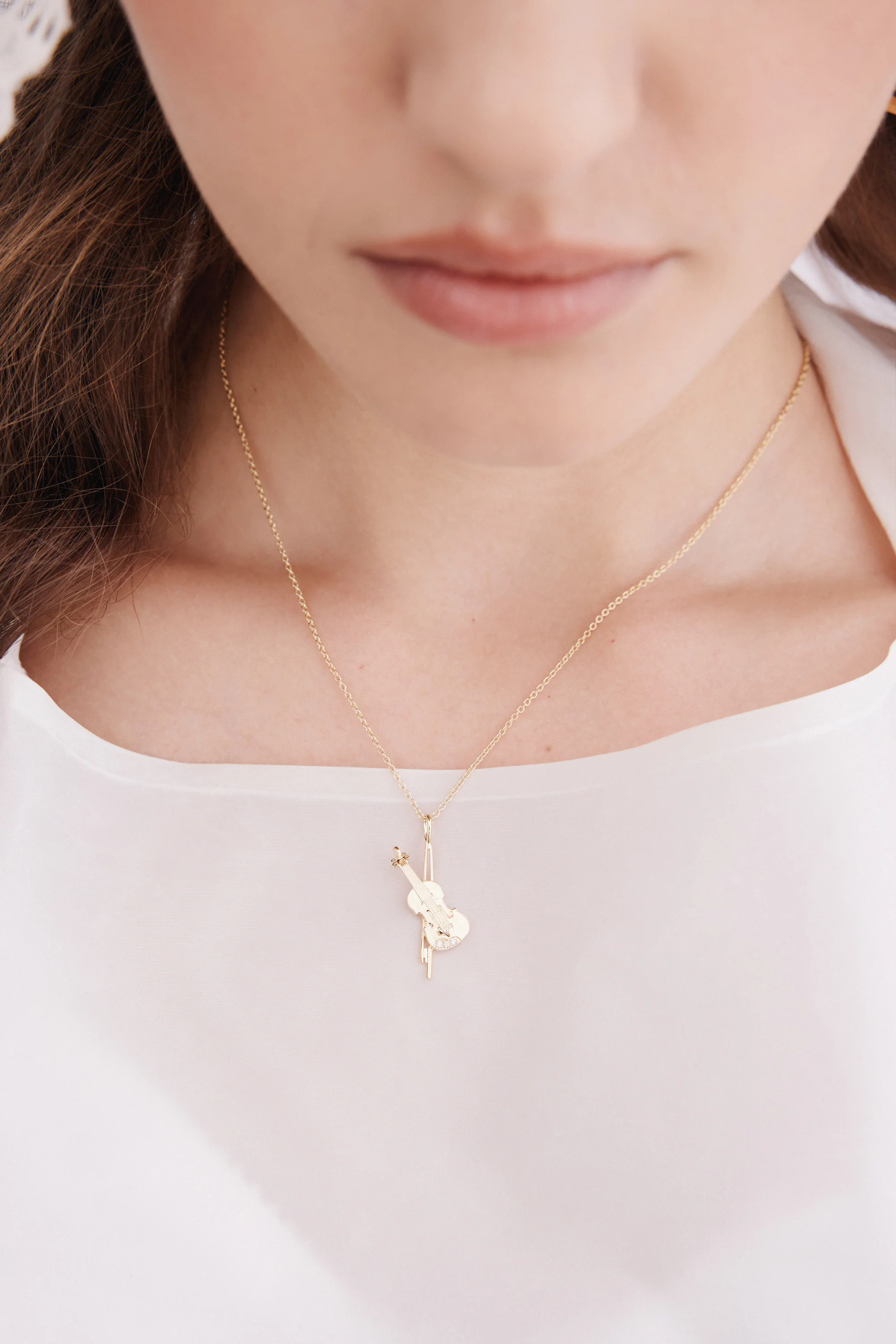 Collier pendentif violoncelle doré - Image 2